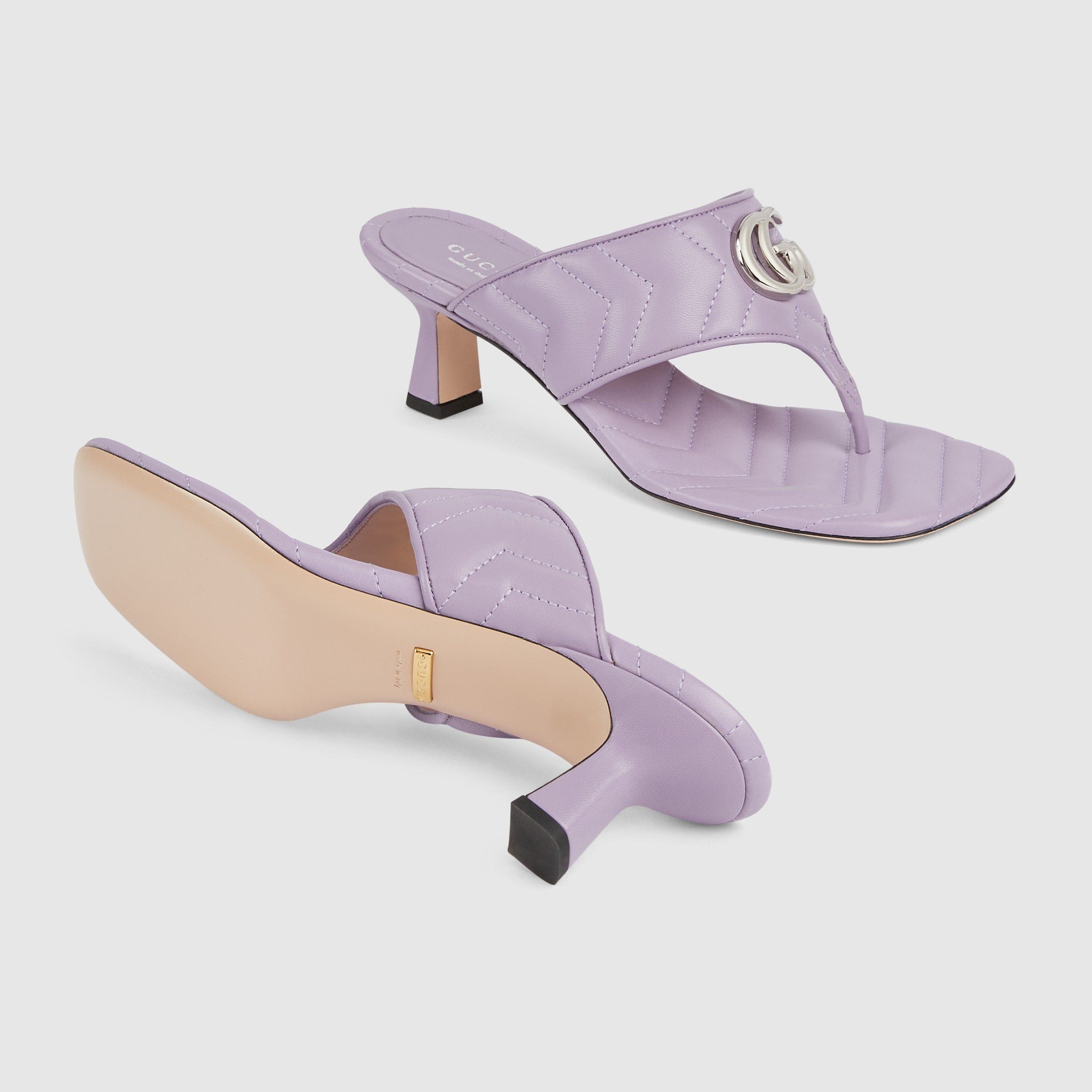 Gucci Double G Thong Heeled Sandals SIZE 39