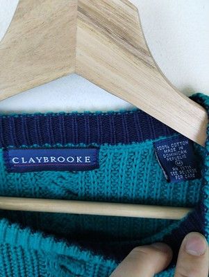 Vintage Vintage 90s Cableknit Sweater Claybrooke Braided Sweater Size M Size US M / EU 48-50 / 2 - 3 Thumbnail