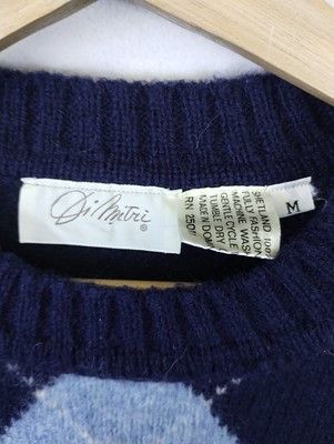 Vintage Vintage 90s Shetlan Wool Knit Sweater Dimitri Diamond Pattern Sweater Size M Size US M / EU 48-50 / 2 - 2 Thumbnail