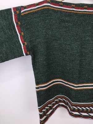 Vintage Vintage 90s Knit Sweater Acrylic Brown Detail Sweater Size US S / EU 44-46 / 1 - 2 Thumbnail