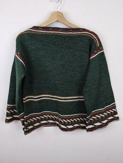Vintage Vintage 90s Knit Sweater Acrylic Brown Detail Sweater Size US S / EU 44-46 / 1 - 5 Thumbnail