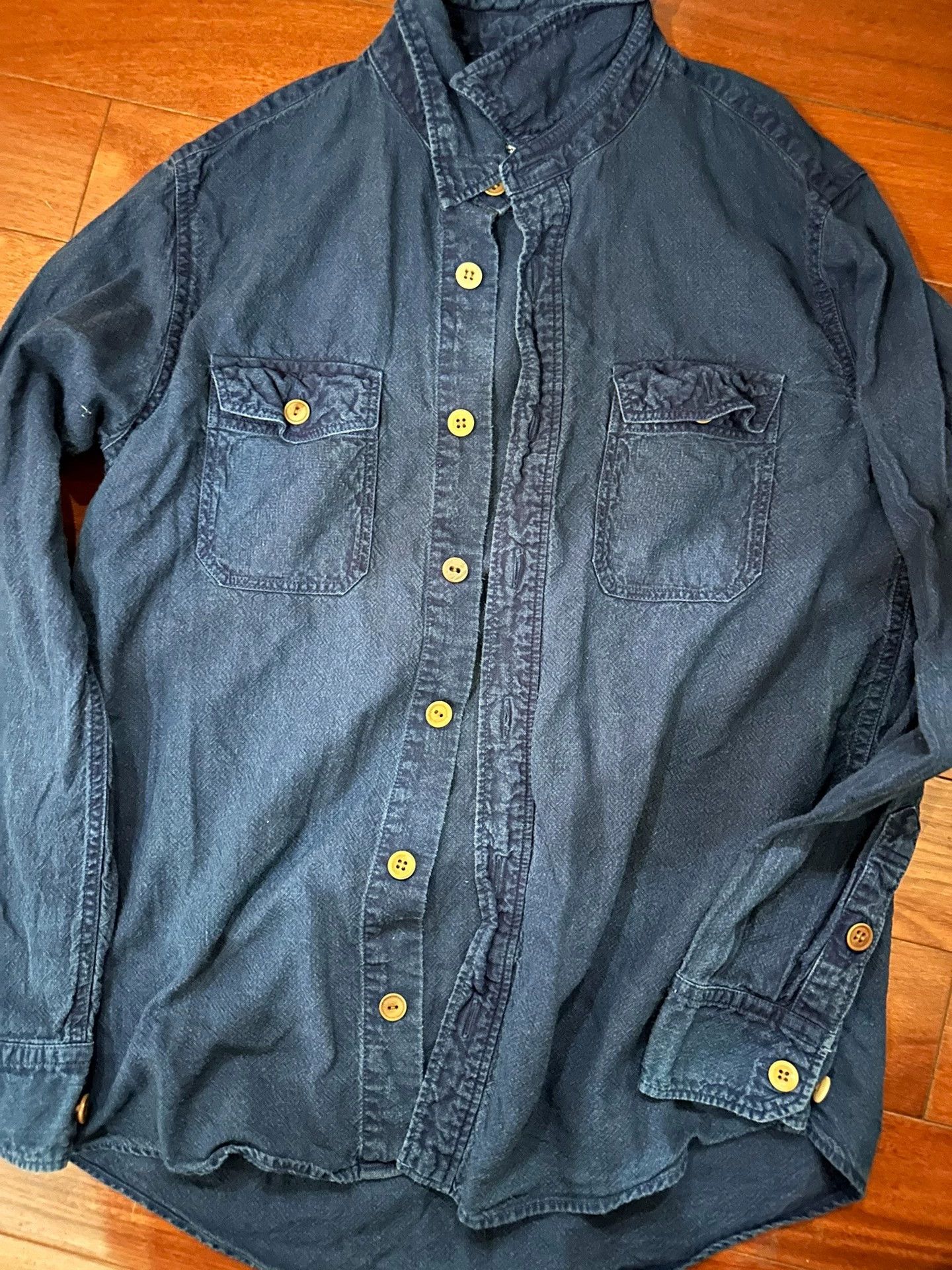 Visvim Visvim blue dyed dark blue shirt Size US M / EU 48-50 / 2 - 2 Thumbnail