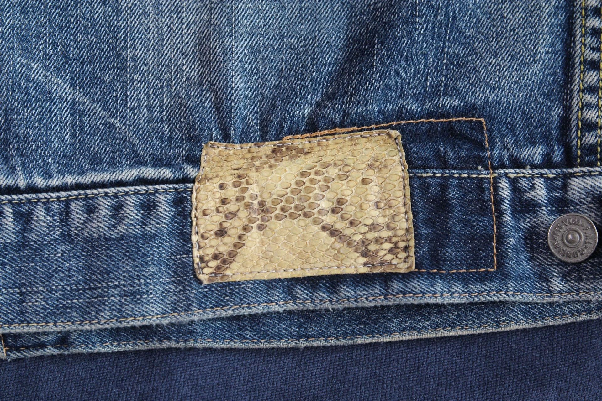 Visvim visvim 101 11aw yellow clay snakeskin denim jacket Size US M / EU 48-50 / 2 - 5 Thumbnail