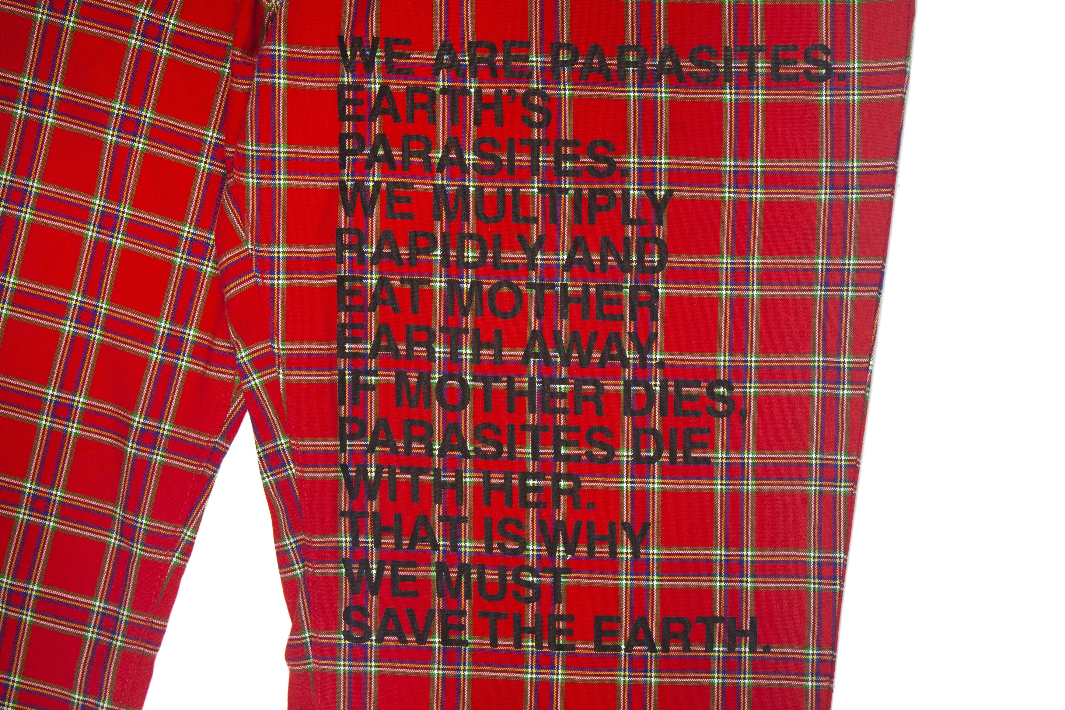 Junya Watanabe SS2002 Plaid Poem Trousers Size US 29 - 2 Thumbnail
