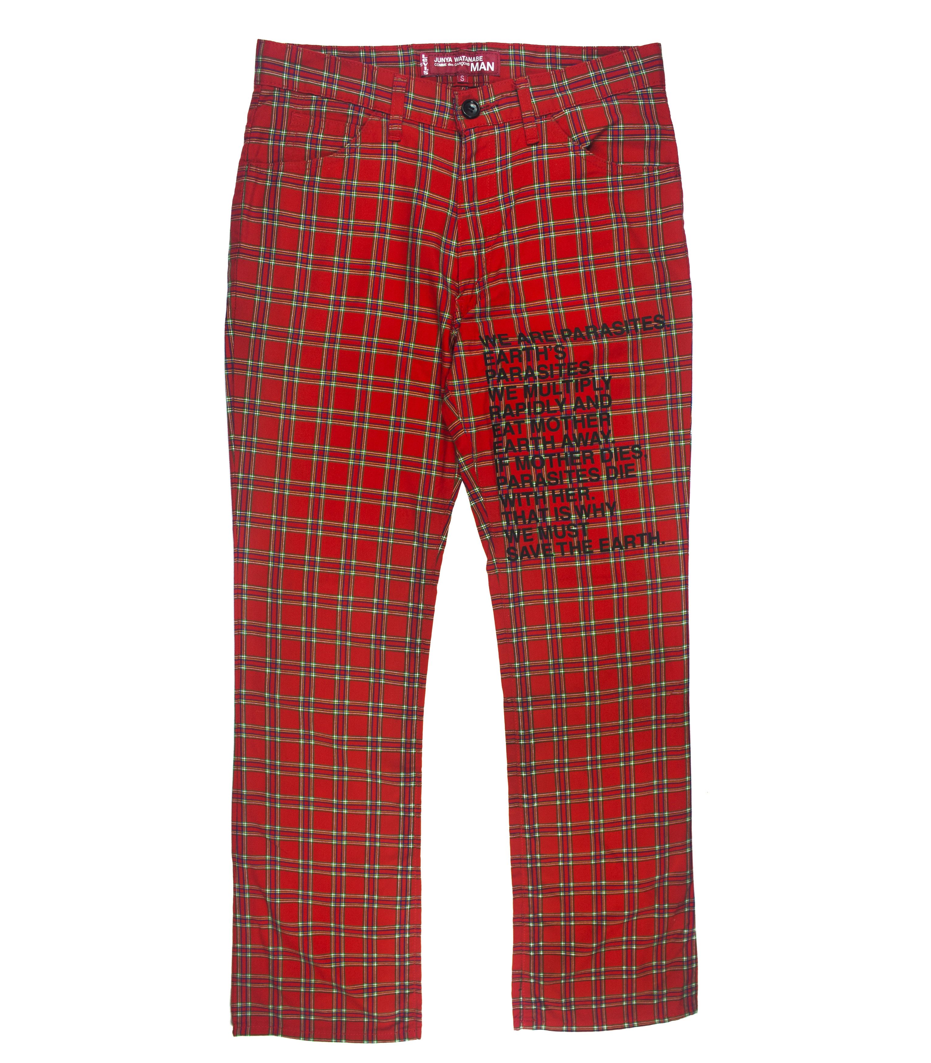 SS2002 Plaid Poem Trousers