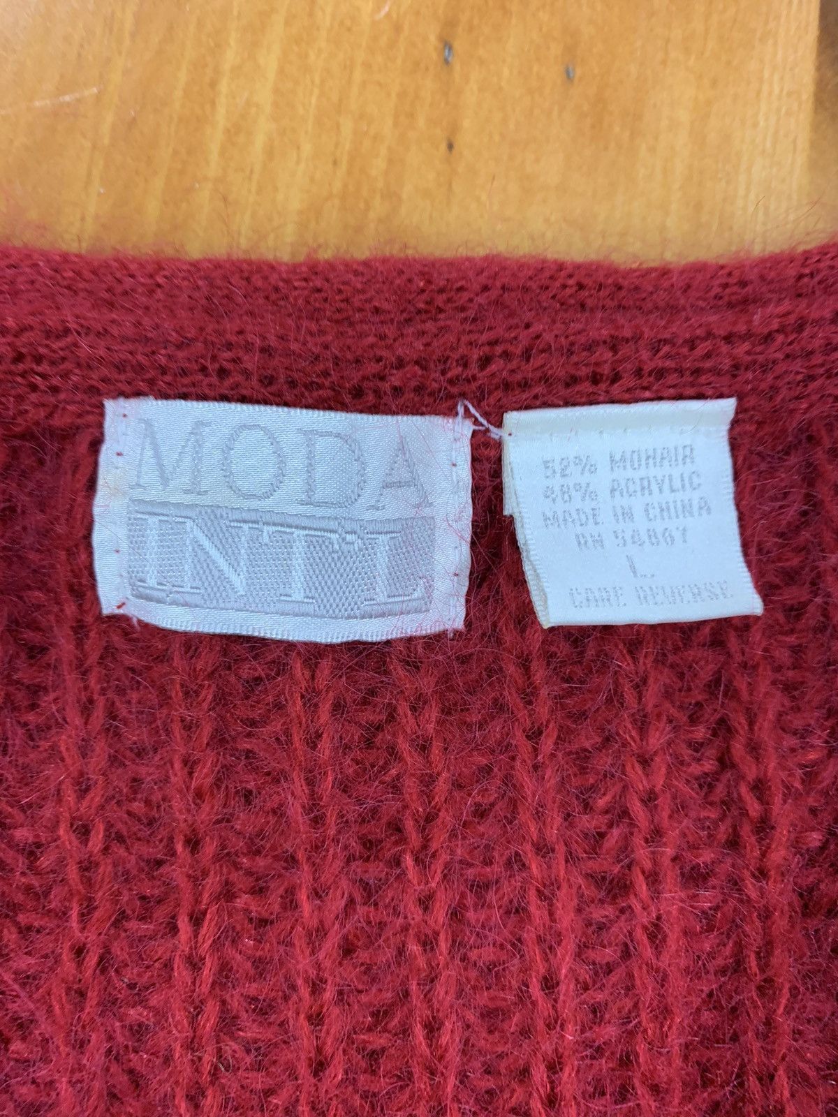 Vintage Vintage 80s Mohair Red Knit Cardigan Size US L / EU 52-54 / 3 - 2 Thumbnail