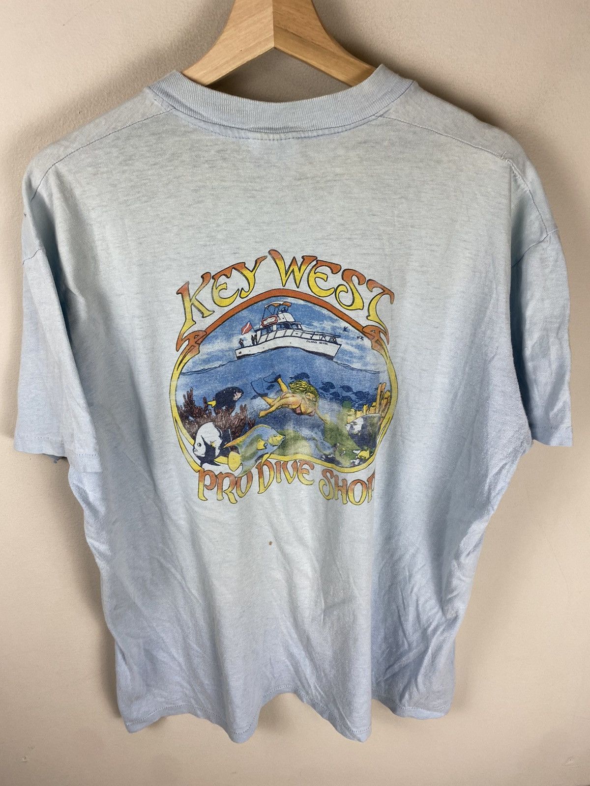 Vintage Vintage 80s Key West Pro Dive Shop Tee Size US XL / EU 56 / 4 - 3 Thumbnail