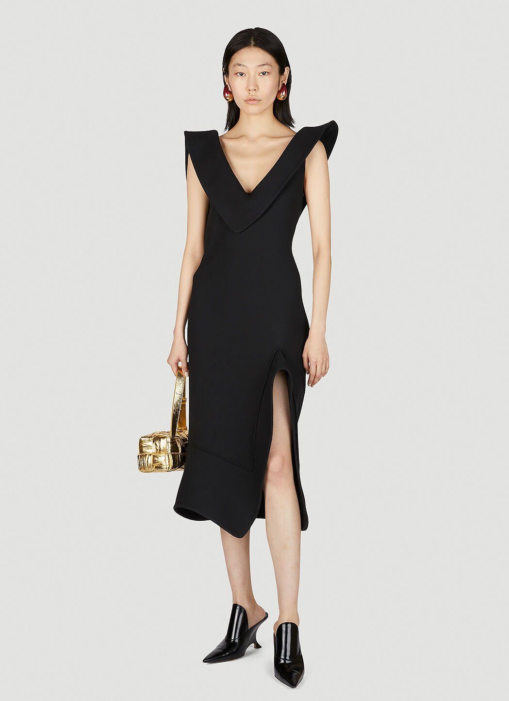 Bottega Veneta Structured Midi Dress Size S / US 4 / IT 40 - 2 Thumbnail