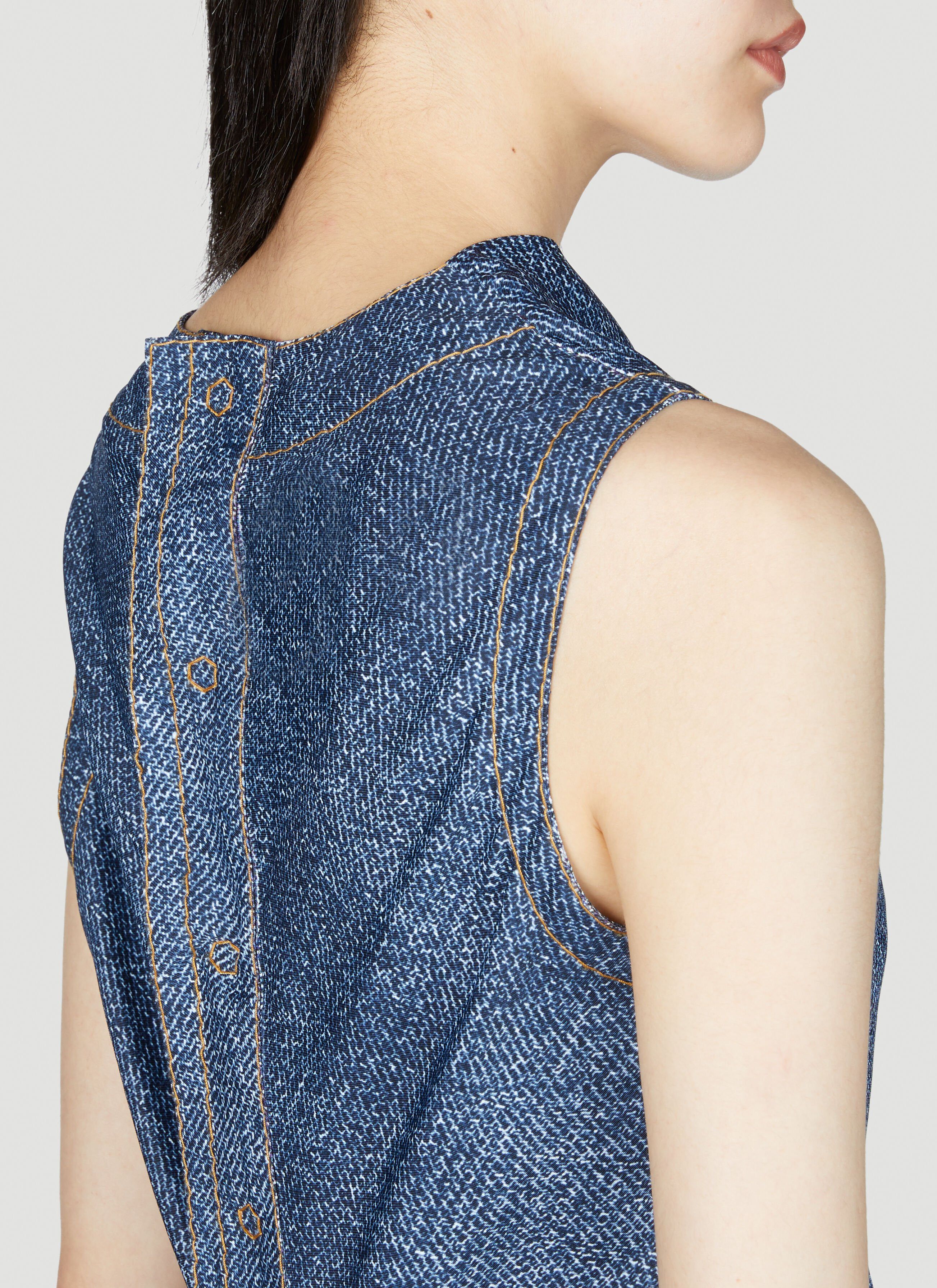 Bottega Veneta Denim Print Midi Dress Size S / US 4 / IT 40 - 5 Thumbnail
