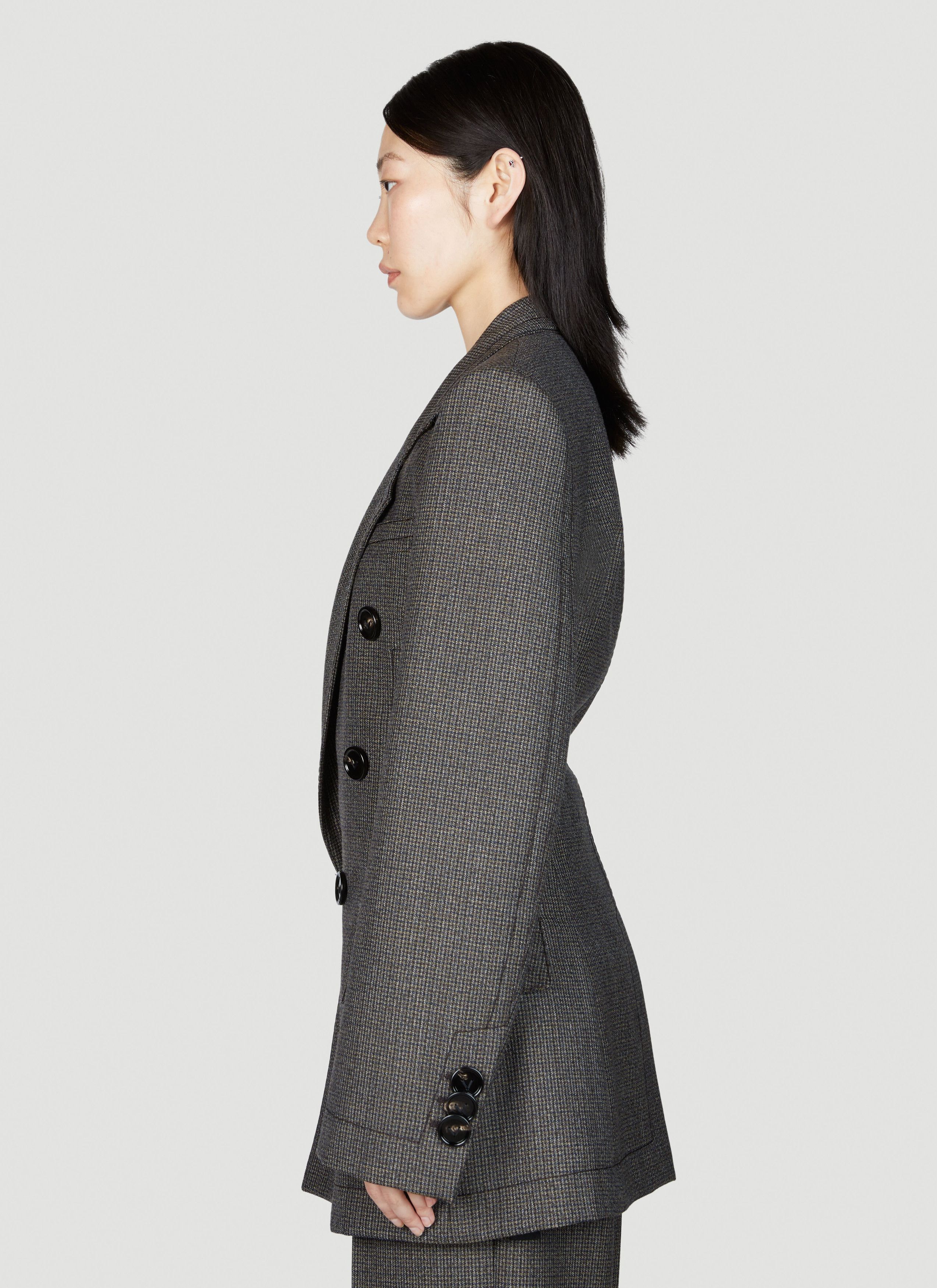 Bottega Veneta Houdstooth Wool Blazer Size S / US 4 / IT 40 - 3 Thumbnail