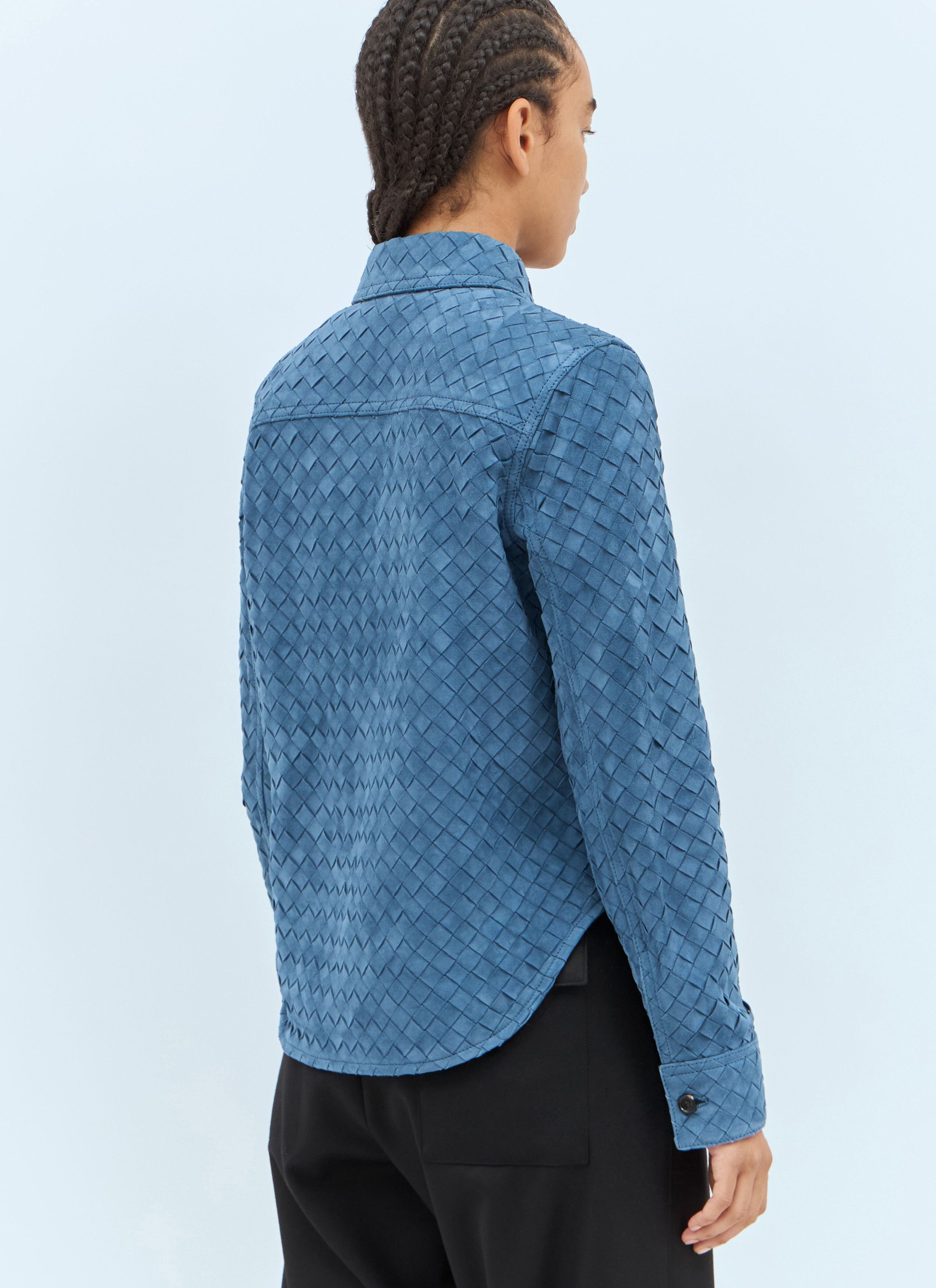 Bottega Veneta Intrecciato Suede Shirt Size XS / US 0-2 / IT 36-38 - 5 Thumbnail