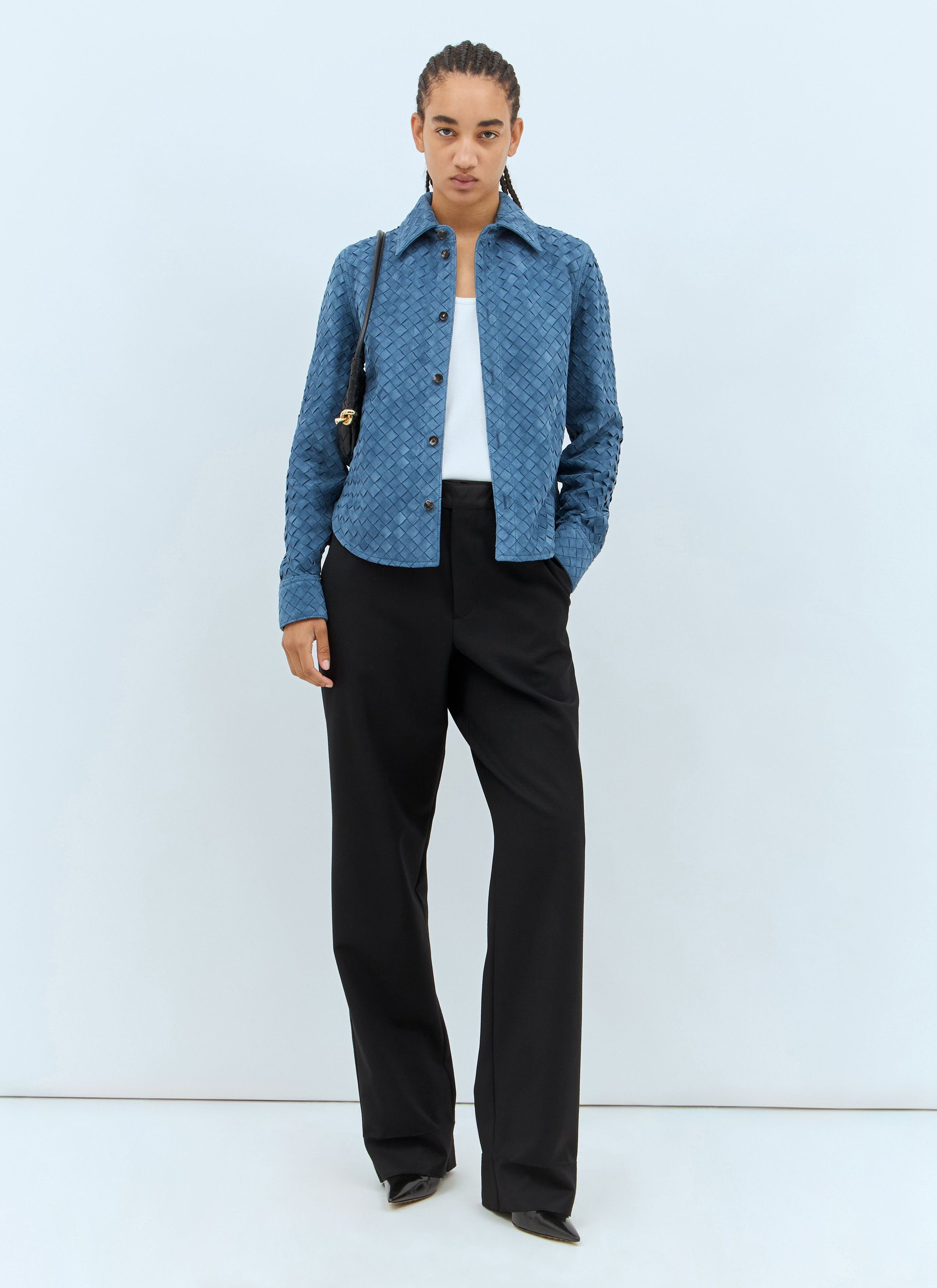 Bottega Veneta Intrecciato Suede Shirt Size XS / US 0-2 / IT 36-38 - 3 Thumbnail