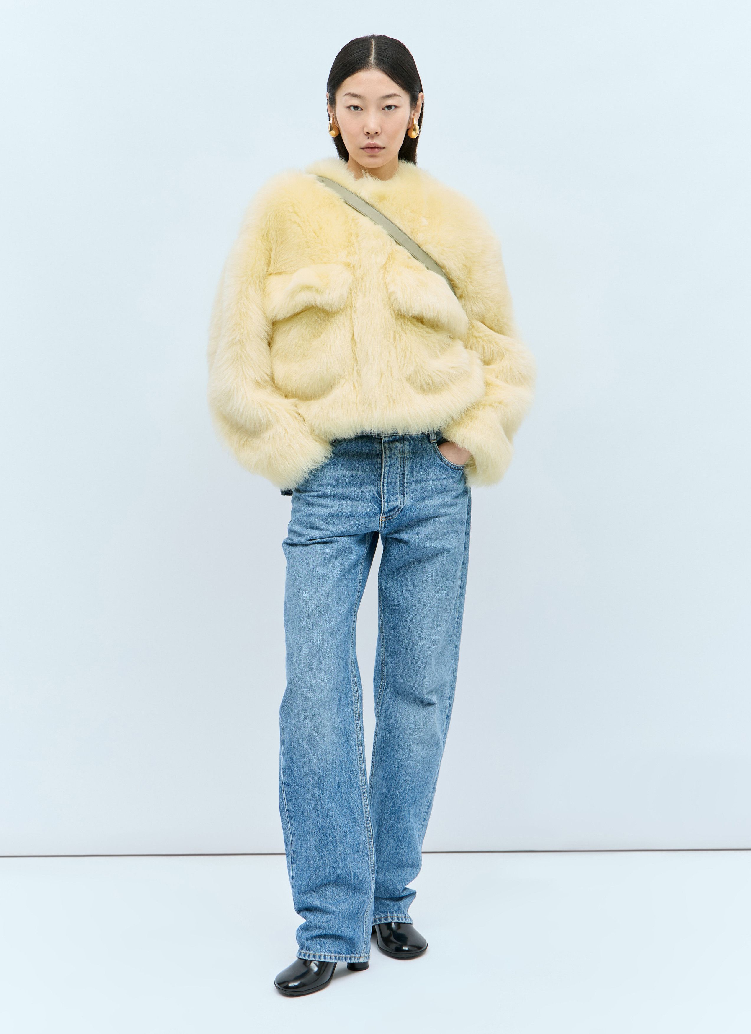 Bottega Veneta Shearling Cropped Jacket Size XS / US 0-2 / IT 36-38 - 2 Thumbnail