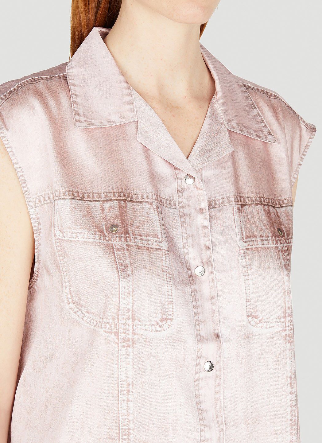 Diesel C-Mohja Denim Sleeveless Shirt Size S / US 4 / IT 40 - 5 Thumbnail