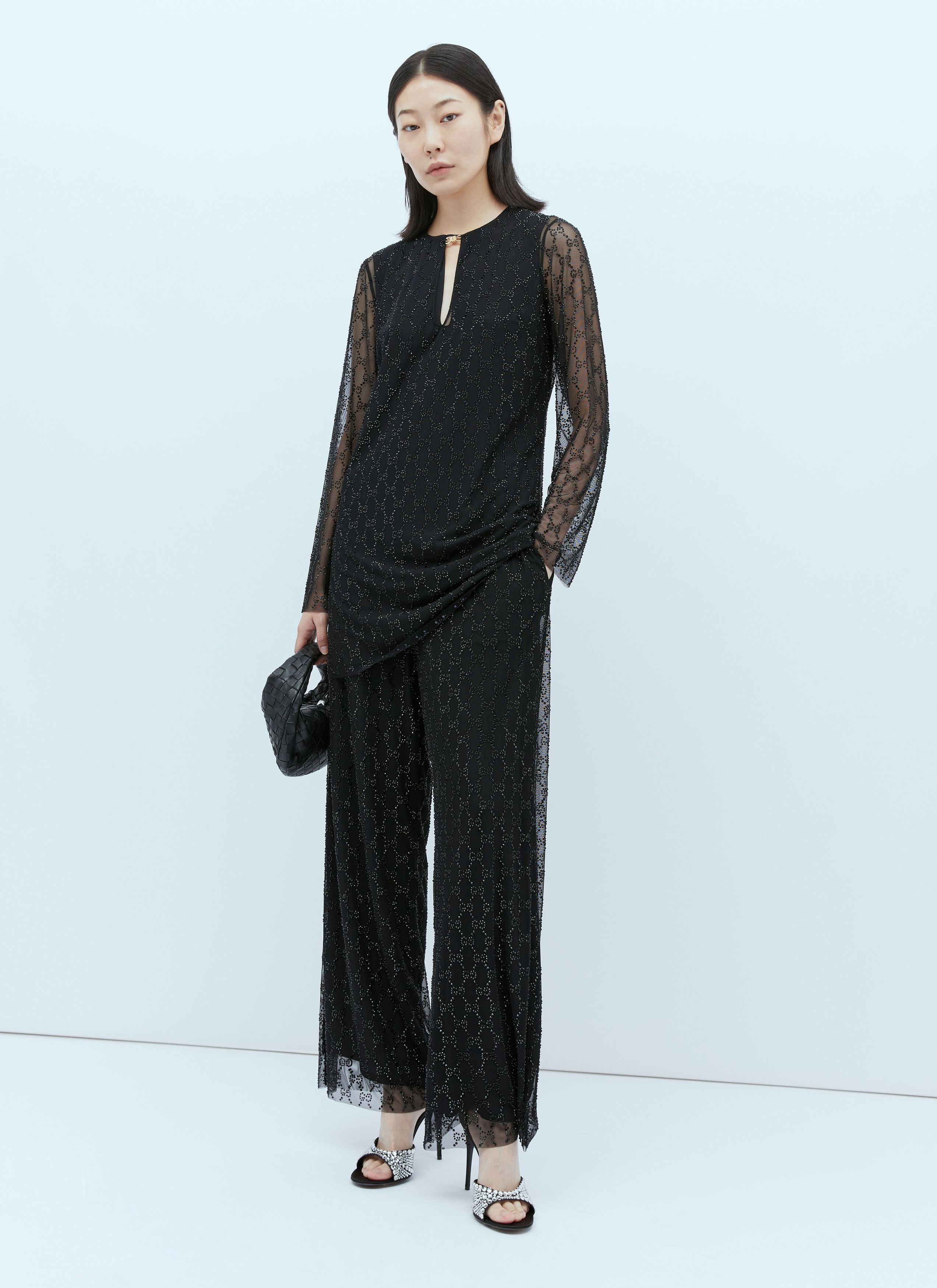Gucci Tulle Interlocking GG Crystal Pants Size 26" / US 2 / IT 38 - 2 Thumbnail
