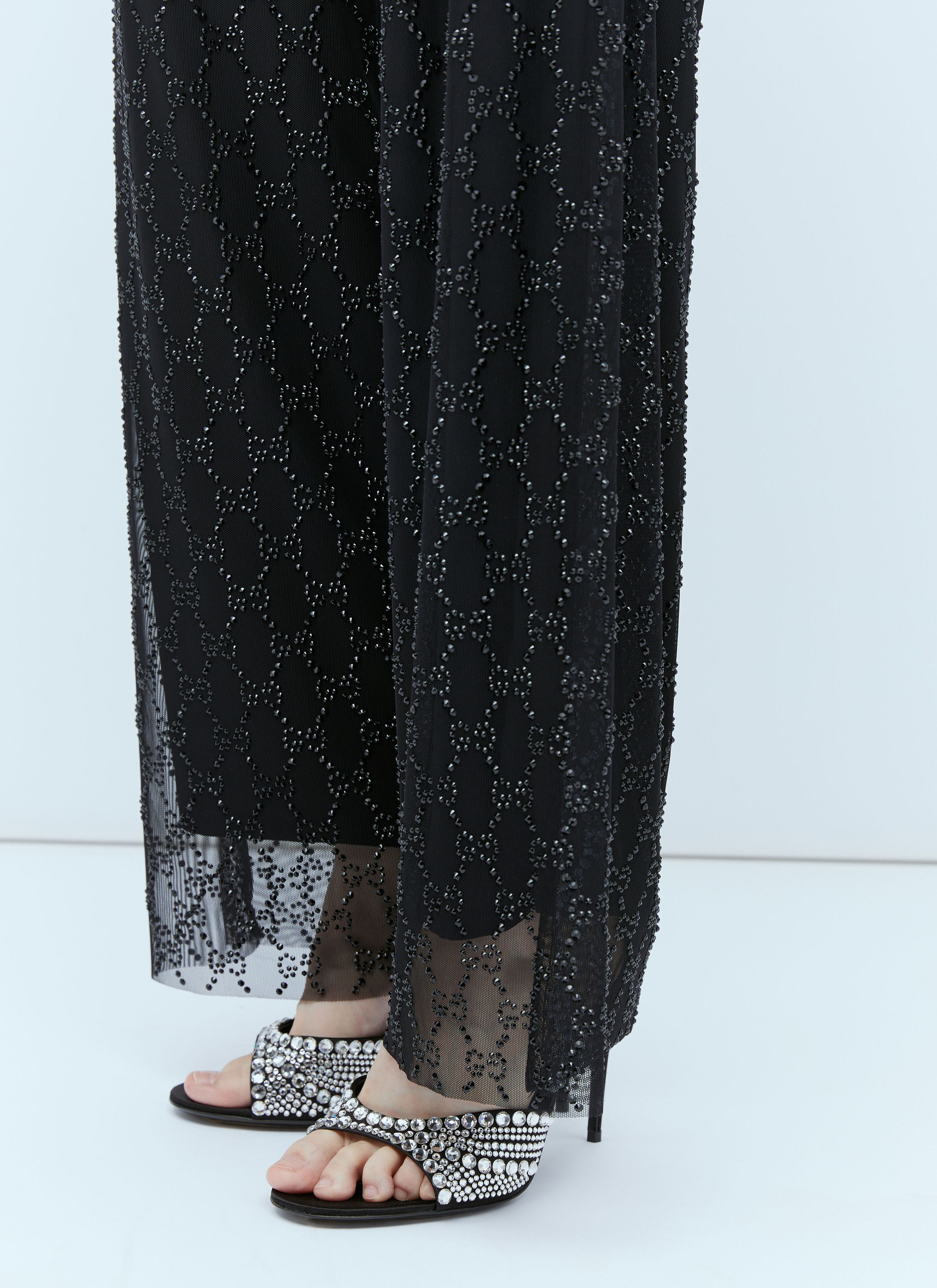 Gucci Tulle Interlocking GG Crystal Pants Size 26" / US 2 / IT 38 - 5 Thumbnail