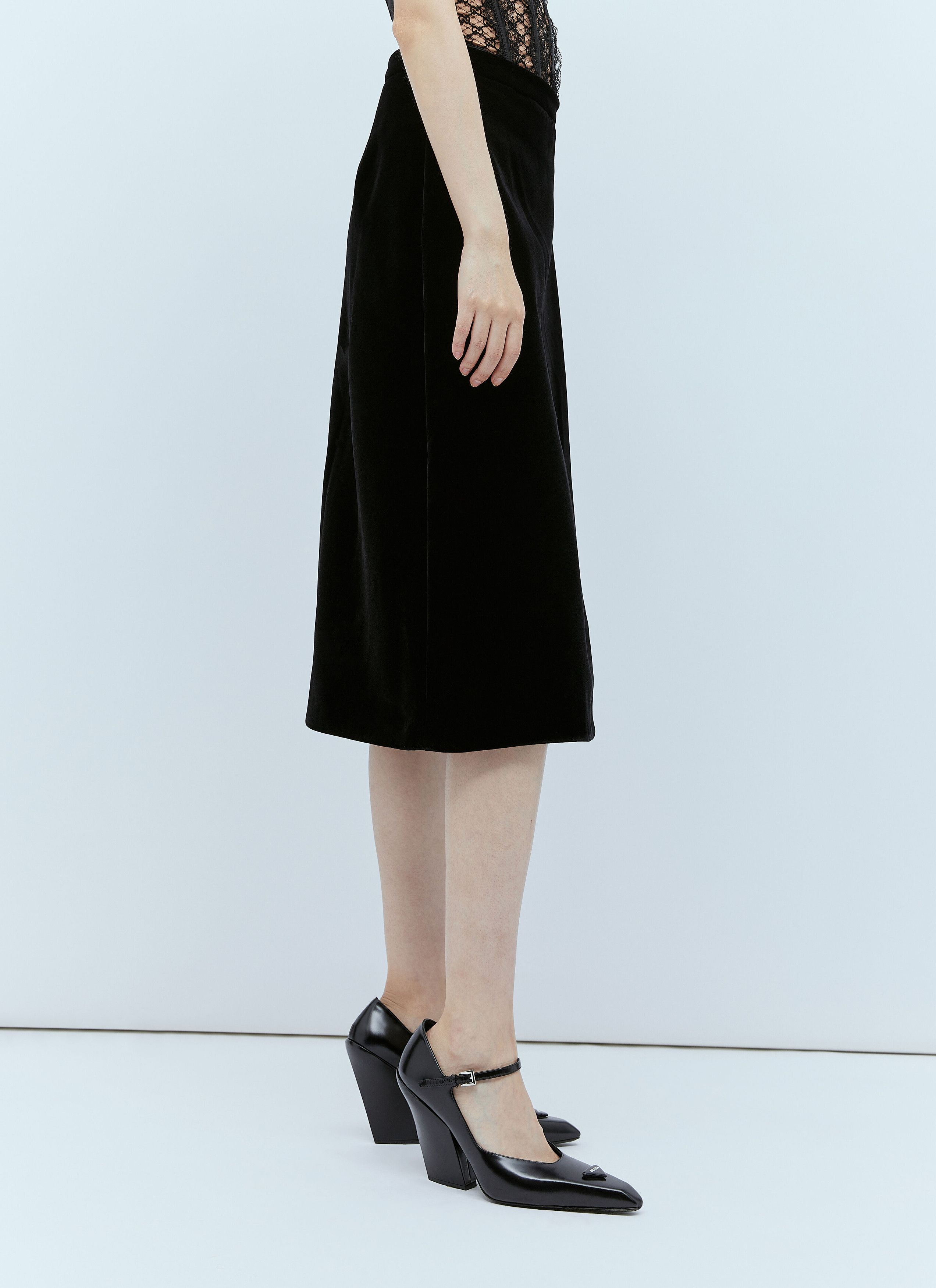 Gucci Velvet A-Line Skirt Size 26" / US 2 / IT 38 - 3 Thumbnail
