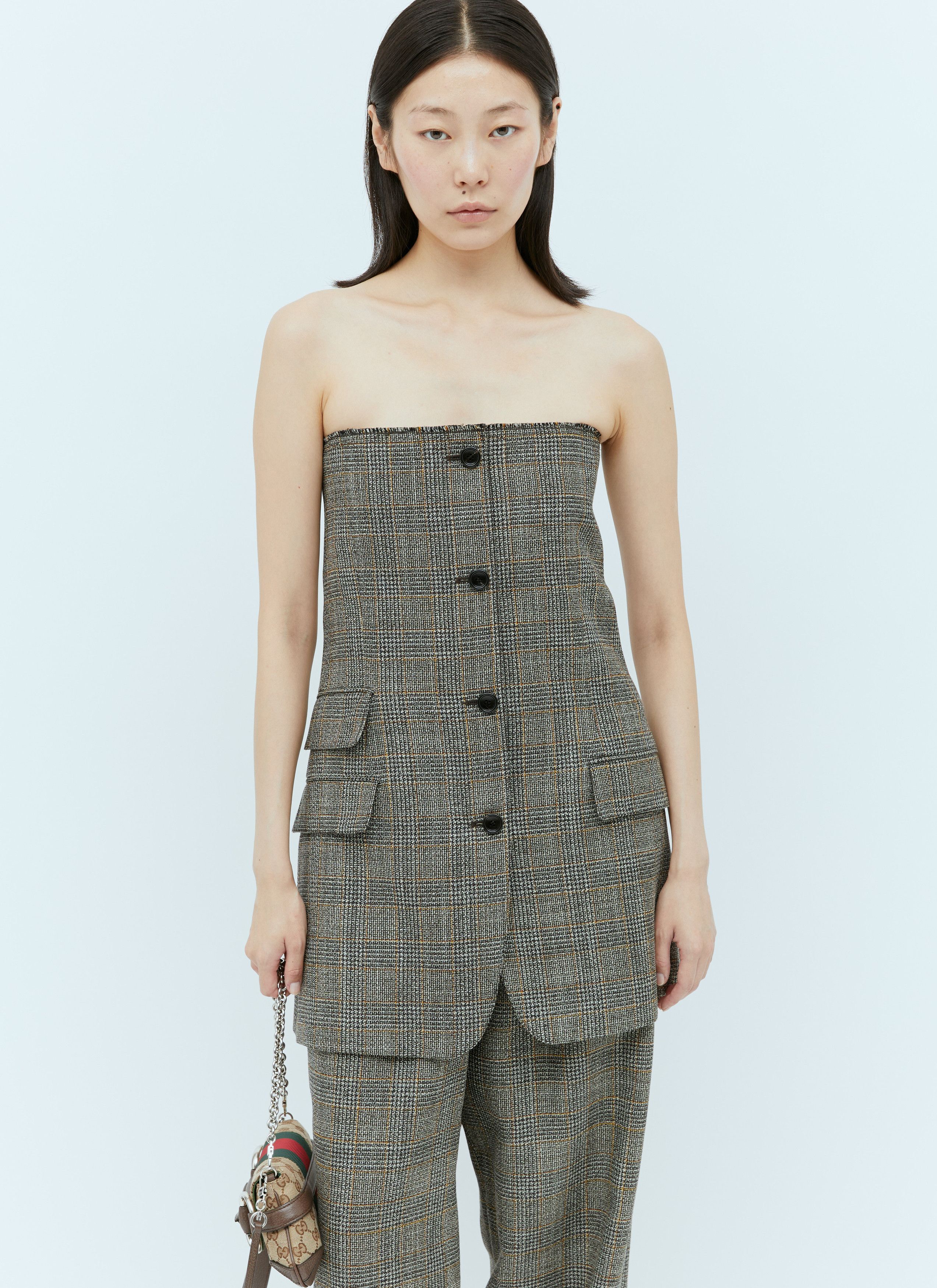Gucci Prince Of Wales Wool Mini Dress Size XS / US 0-2 / IT 36-38 - 6 Thumbnail