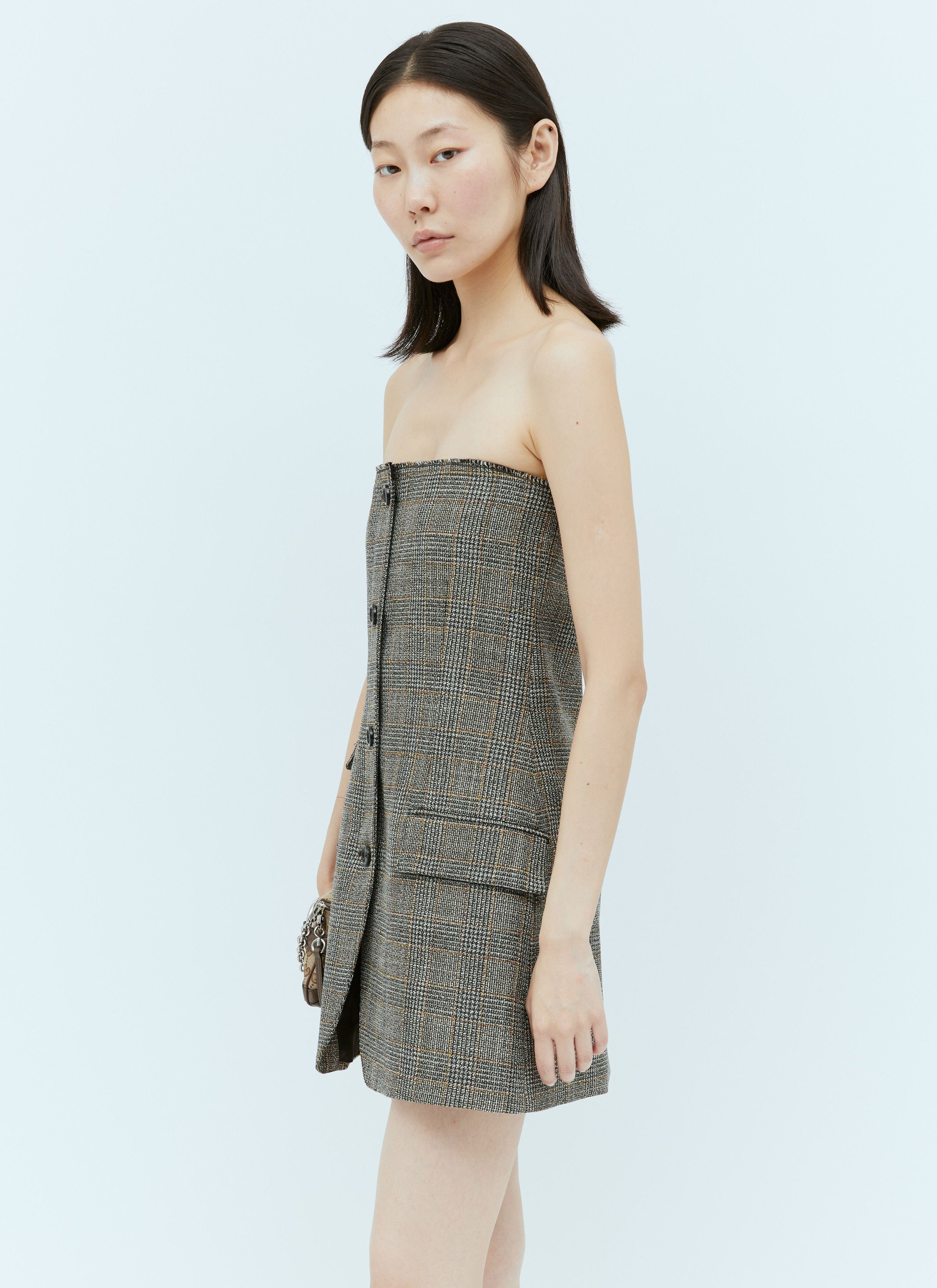 Gucci Prince Of Wales Wool Mini Dress Size XS / US 0-2 / IT 36-38 - 7 Thumbnail