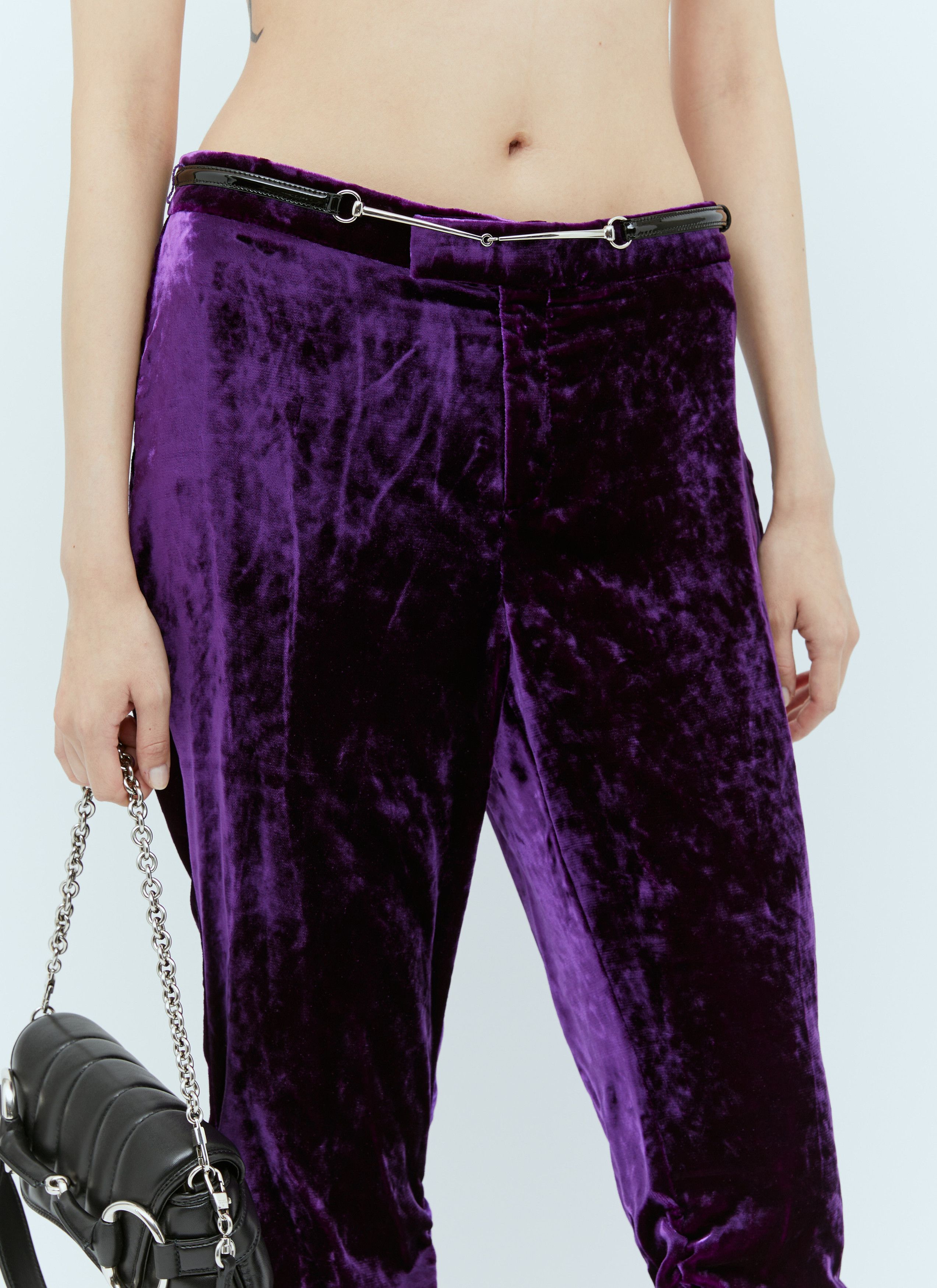 Gucci Horsebit Belt Velvet Pants Size 26" / US 2 / IT 38 - 2 Thumbnail