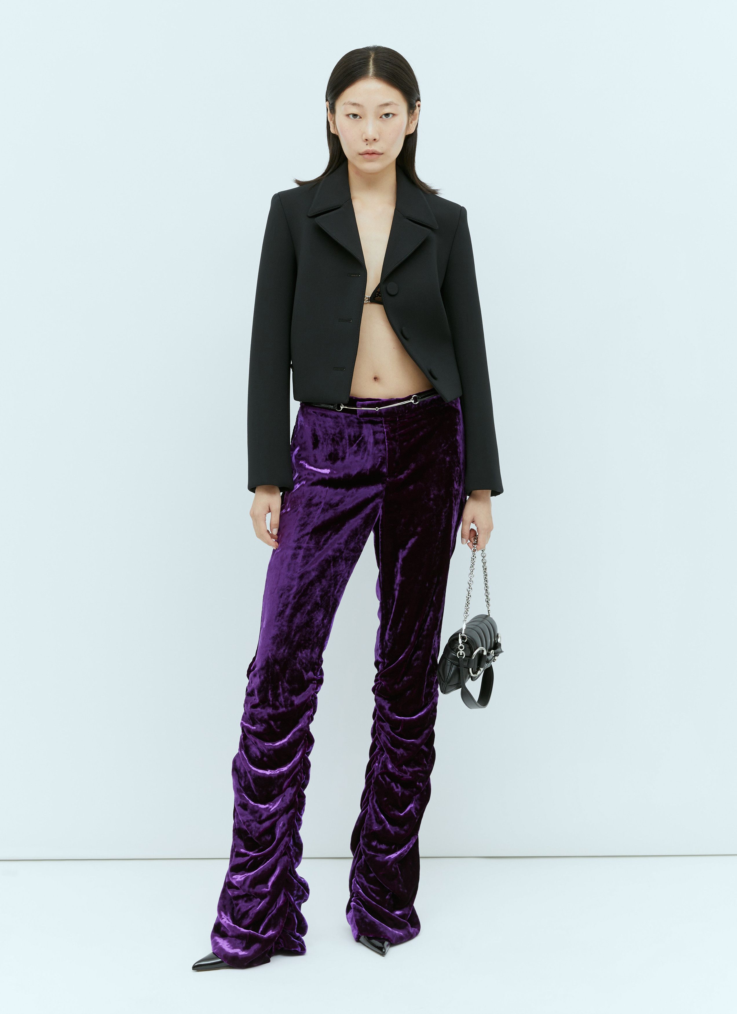 Gucci Horsebit Belt Velvet Pants Size 26" / US 2 / IT 38 - 3 Thumbnail