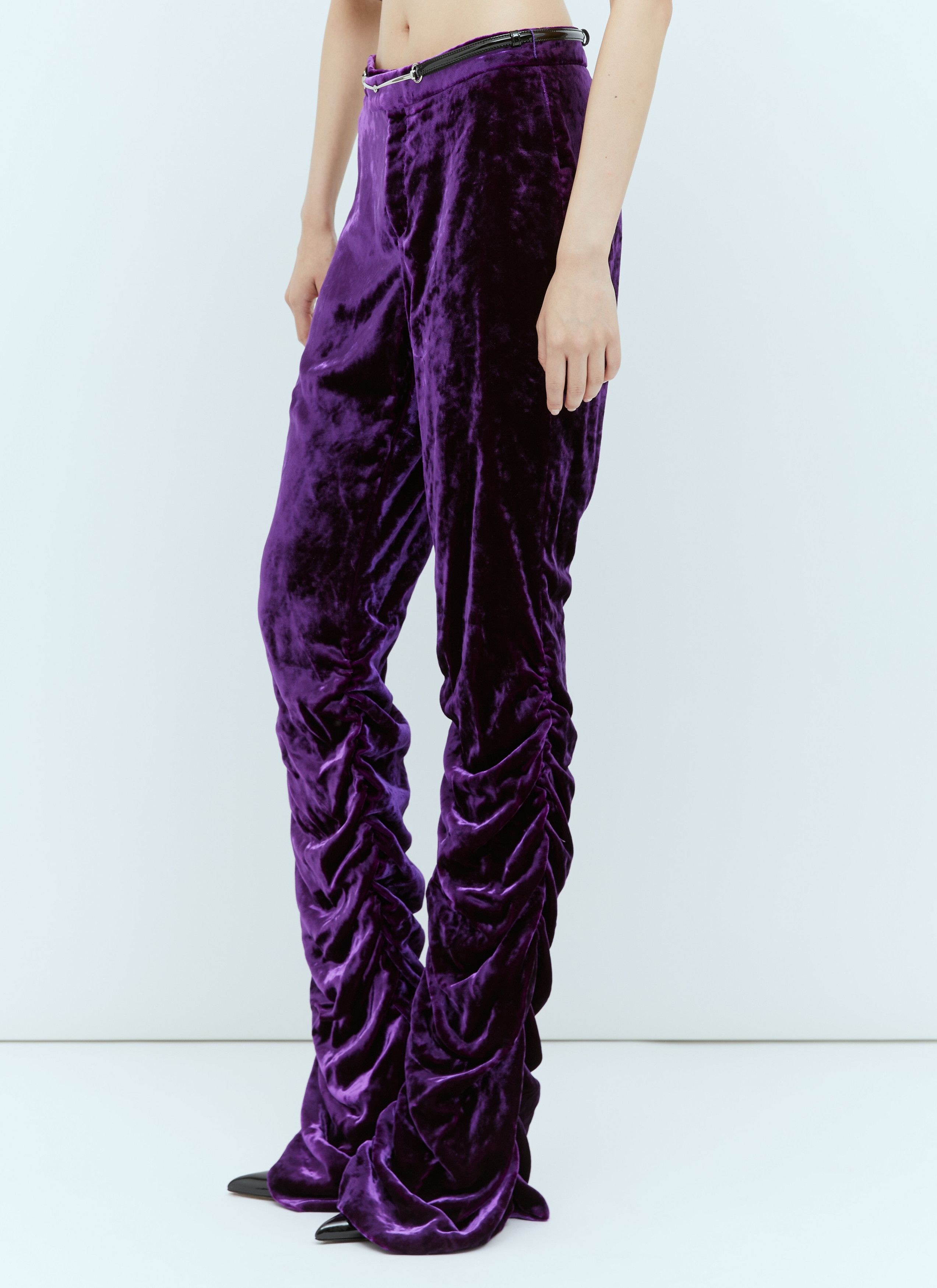 Gucci Horsebit Belt Velvet Pants Size 26" / US 2 / IT 38 - 4 Thumbnail