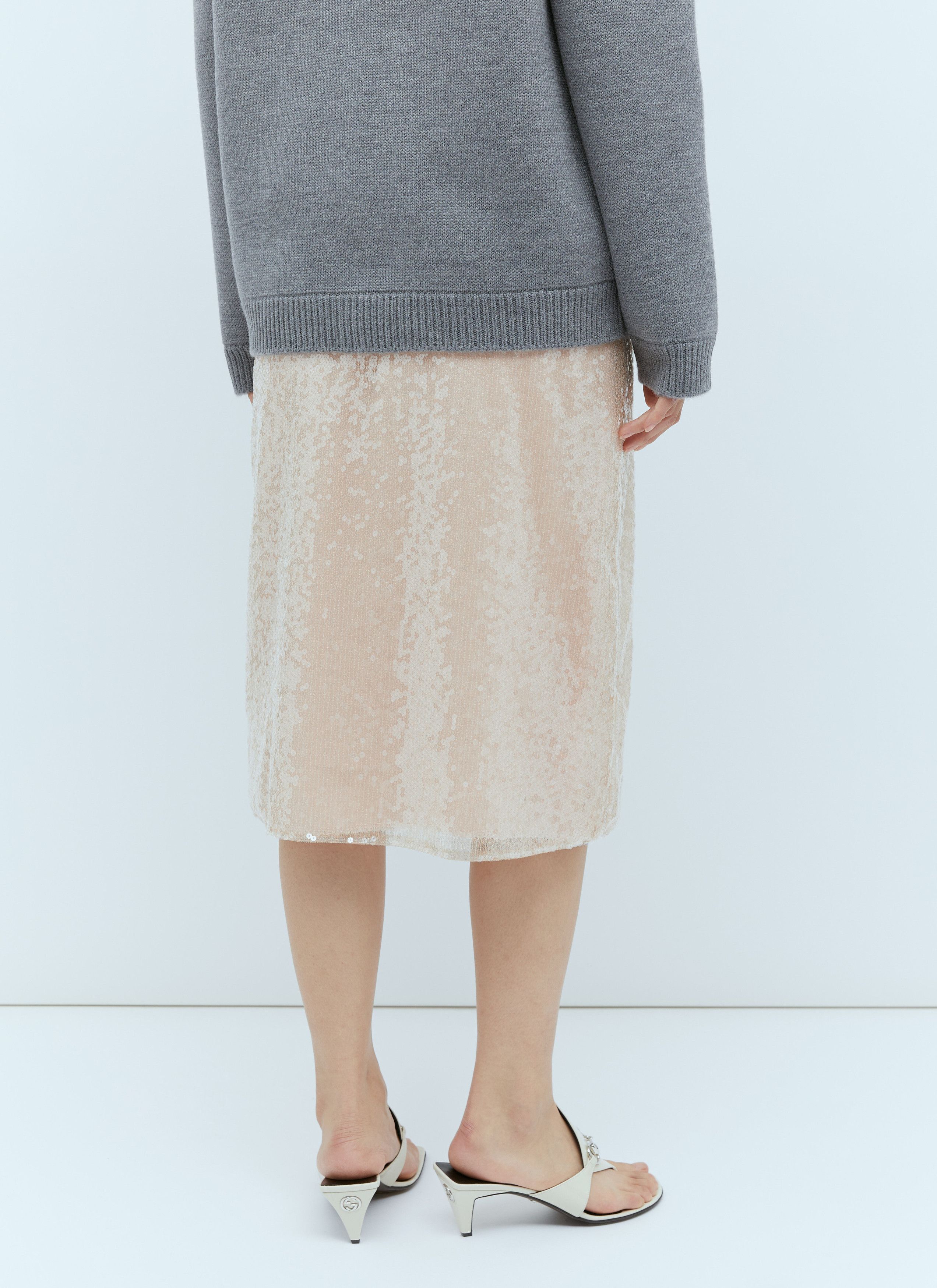 Gucci Sequin-Embroidered Tulle Skirt Size 27" / US 4 / IT 40 - 5 Thumbnail