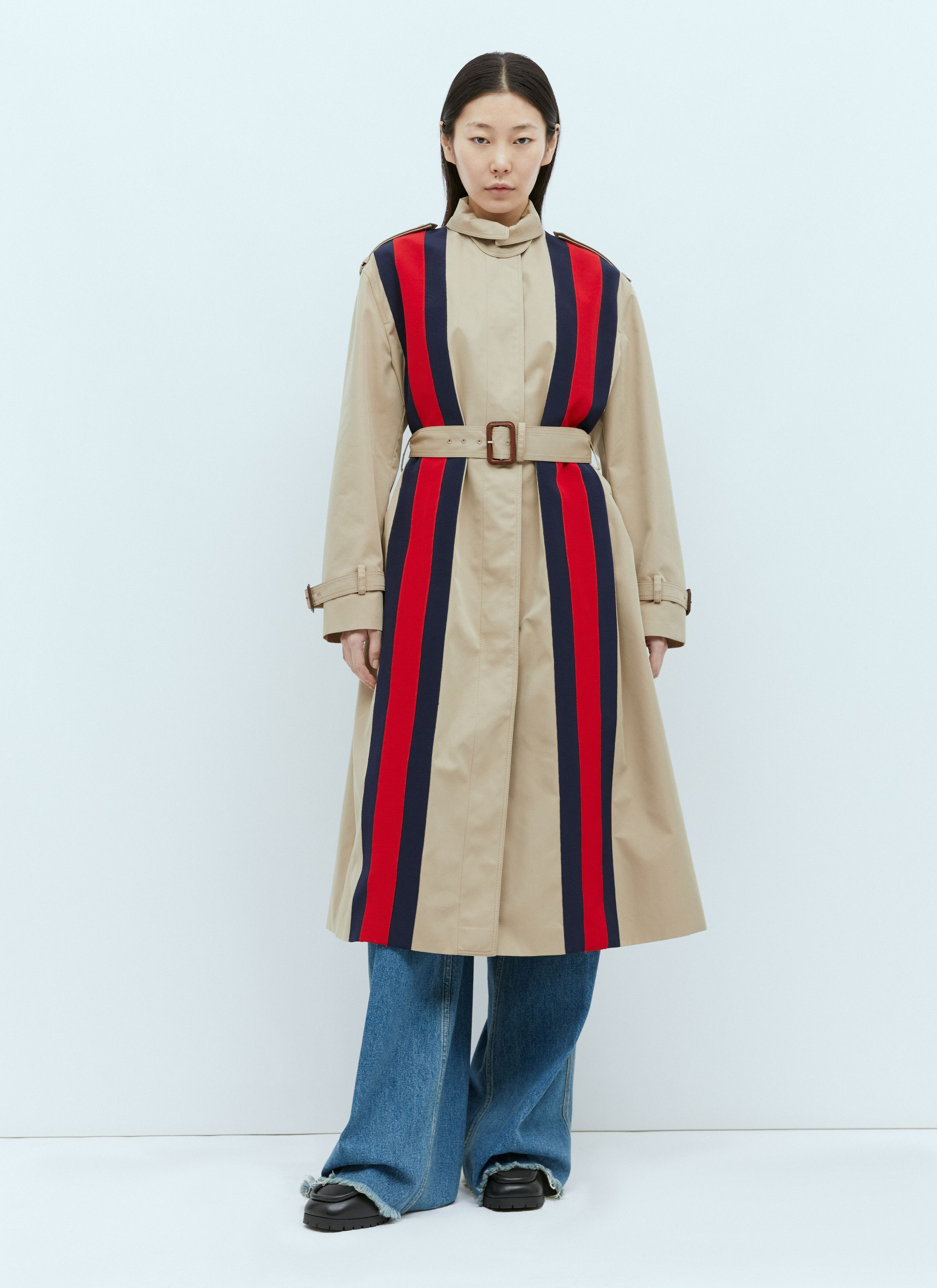 Gucci Gabardine Trench Coat With Web Stripe Size XS / US 0-2 / IT 36-38 - 6 Thumbnail