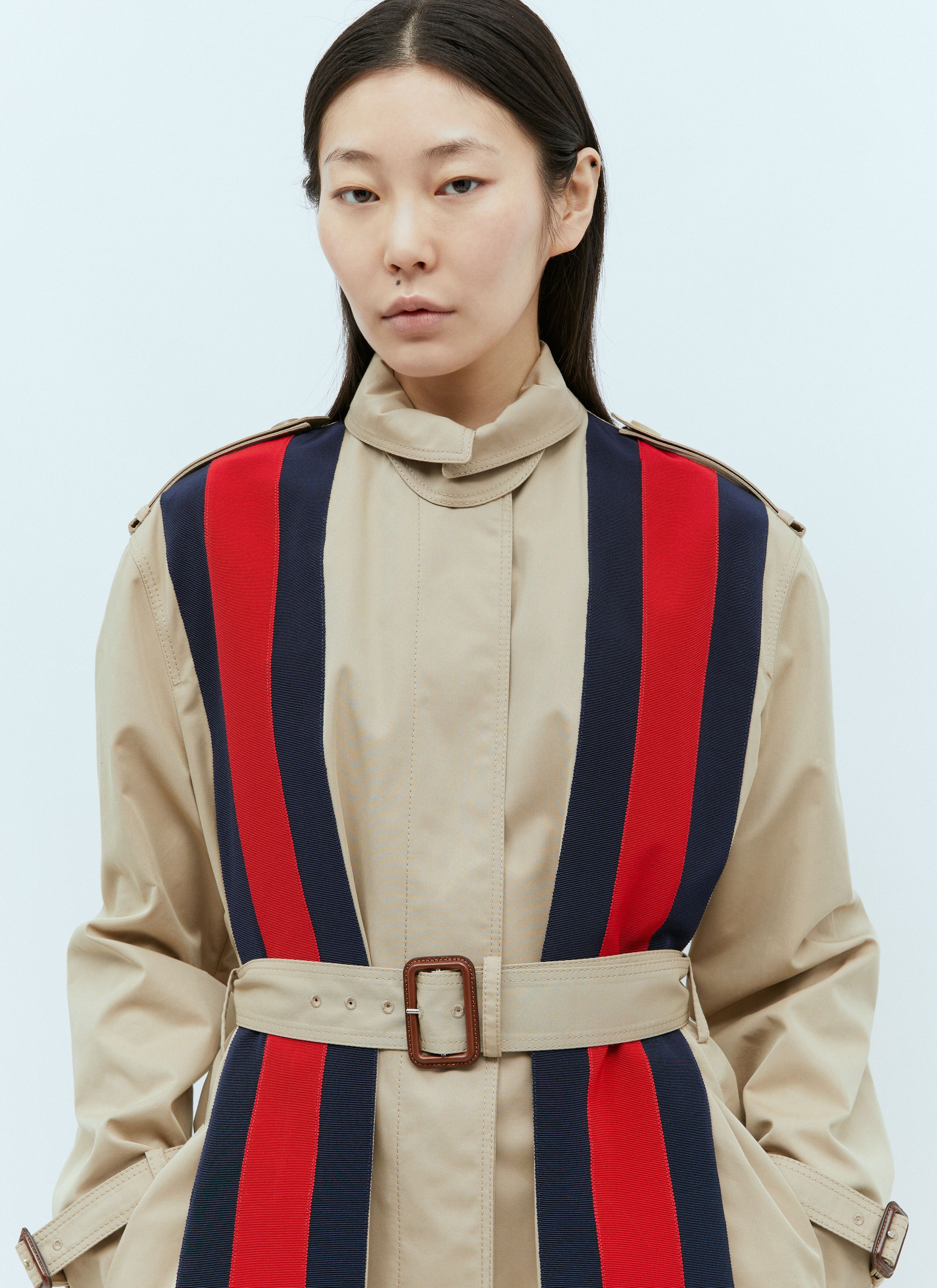 Gucci Gabardine Trench Coat With Web Stripe Size XS / US 0-2 / IT 36-38 - 2 Thumbnail