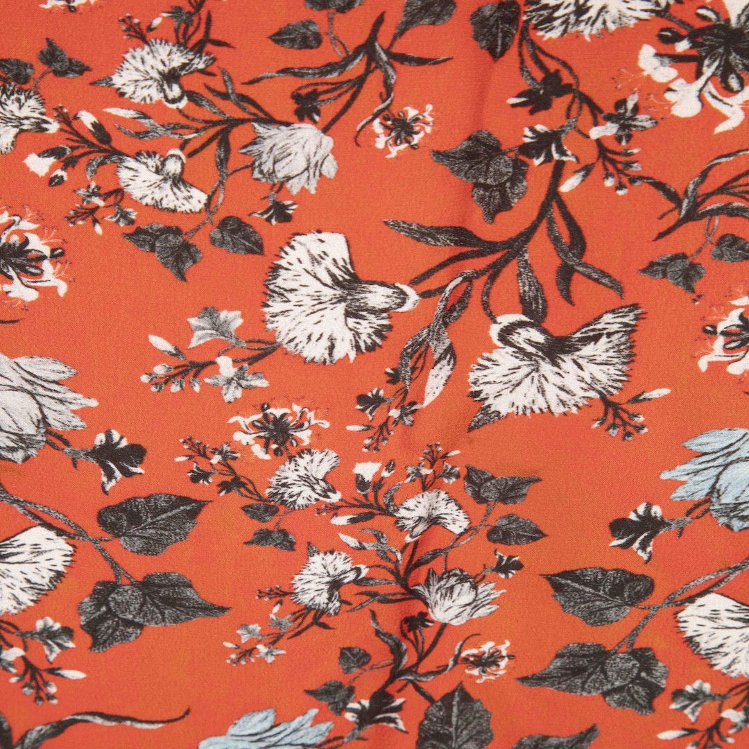 Erdem Red Silk Floral Printed Mock Neck Dress Size M / US 6-8 / IT 42-44 - 4 Thumbnail