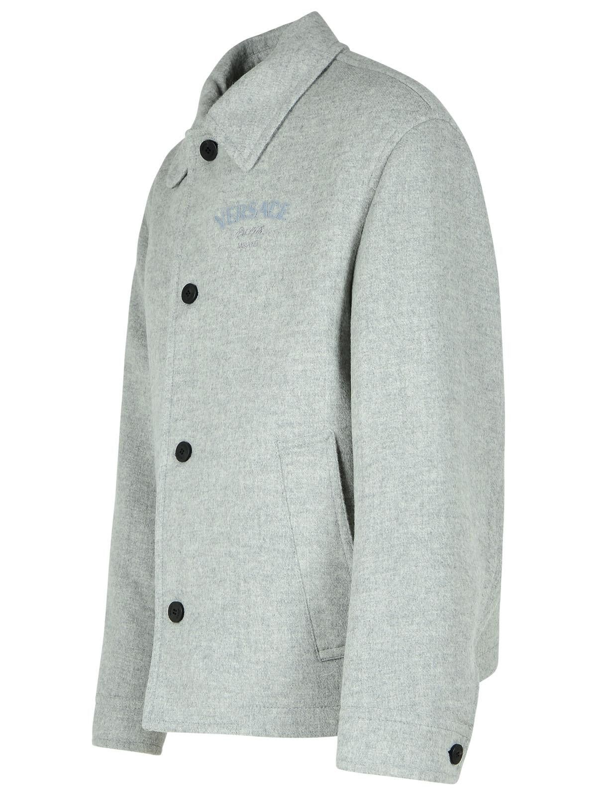 Versace VERSACE Grey Wool Jacket Size US XL / EU 56 / 4 - 2 Thumbnail