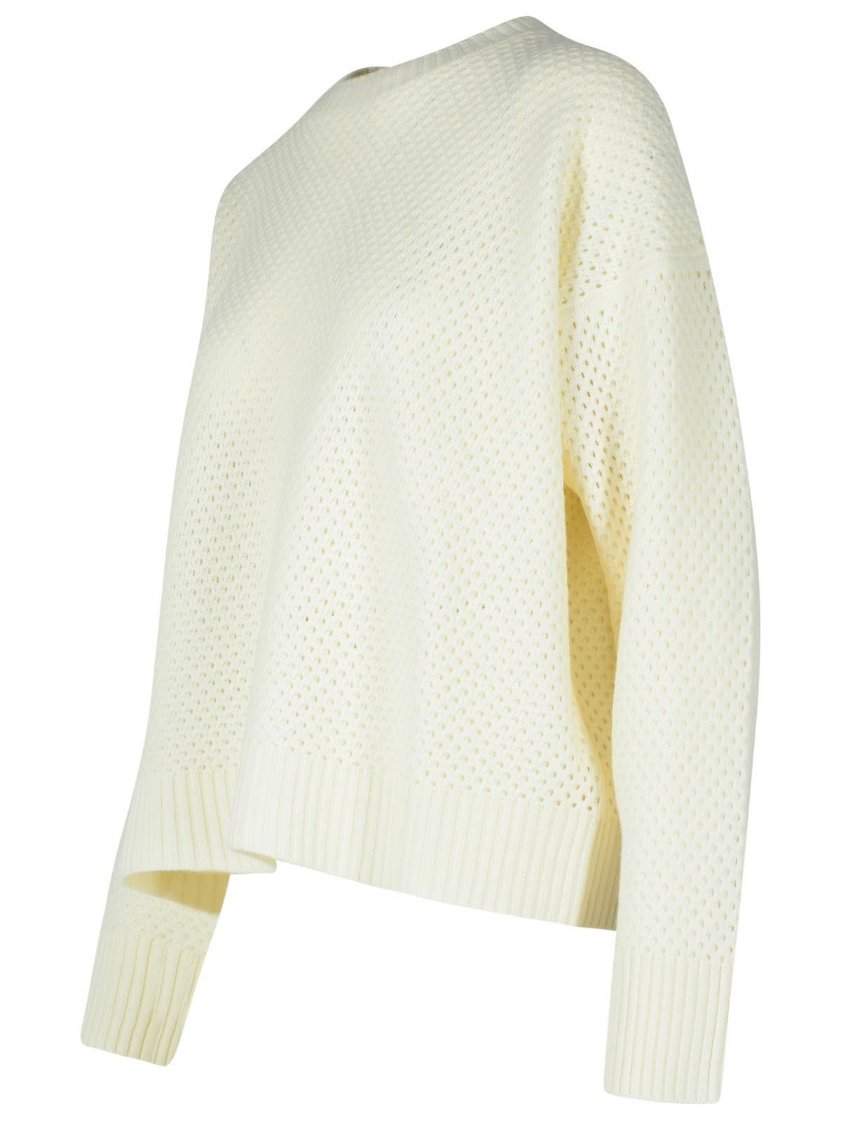 Fabiana Filippi FABIANA FILIPPI Cream Wool Blend Sweater Size L / US 10 / IT 46 - 2 Thumbnail