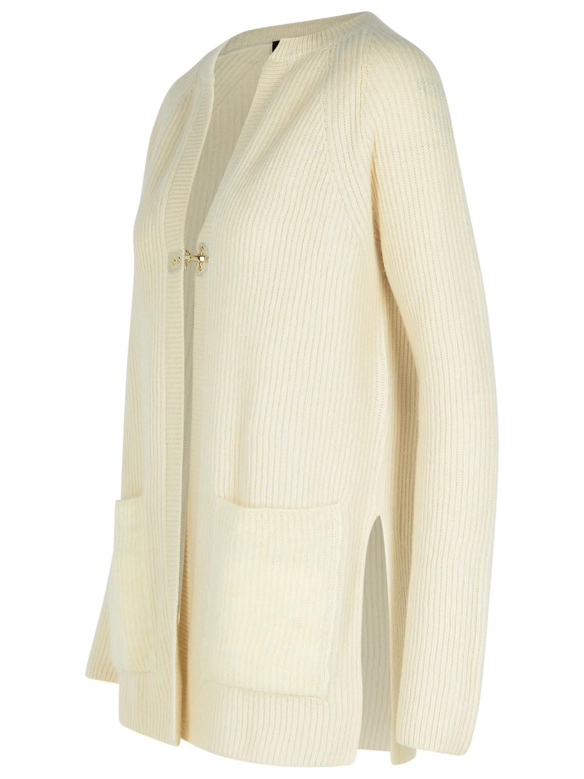 Fay FAY Cream Wool Blend Cardigan Size S / US 4 / IT 40 - 2 Thumbnail