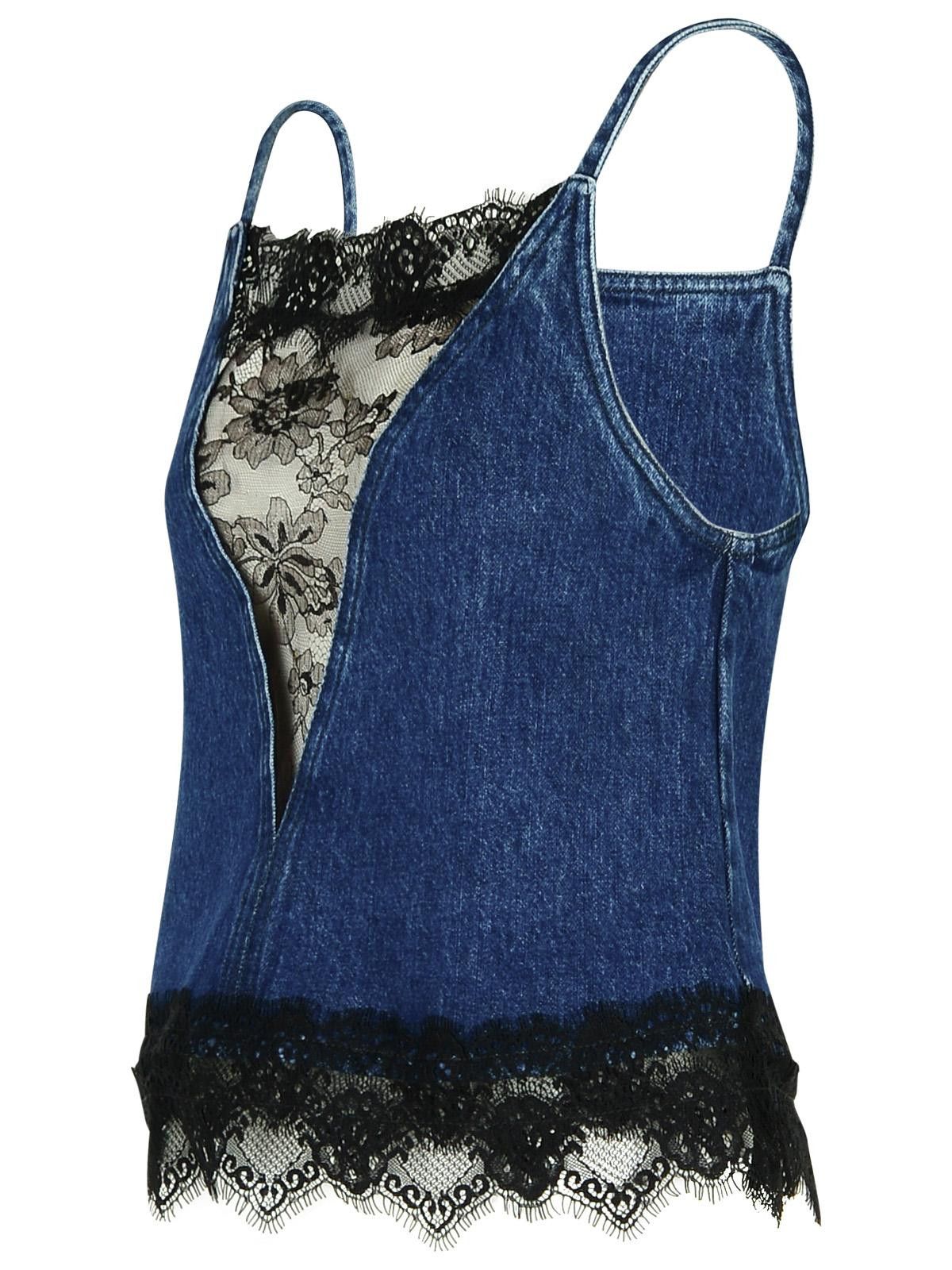 Off-White OFF-WHITE '20'S' Blue Denim Top Size S / US 4 / IT 40 - 2 Thumbnail