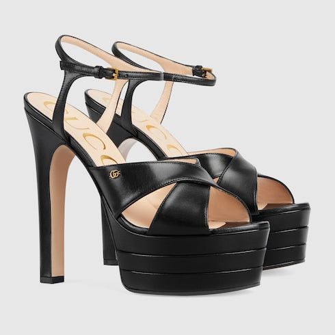 Gucci Gucci Double G Crisscross Leather Straps Platform Sandals SIZE 36 Size ONE SIZE - 2 Thumbnail