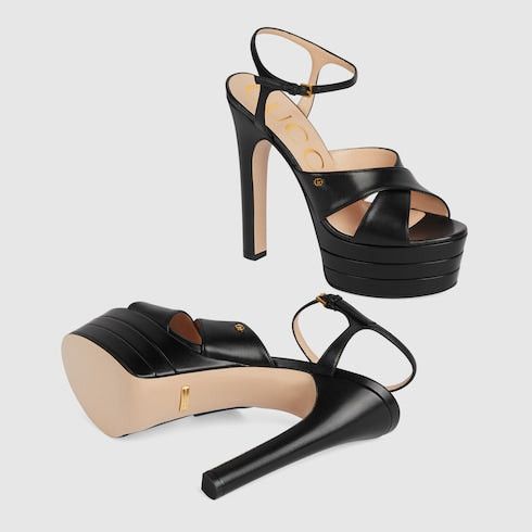 Gucci Gucci Double G Crisscross Leather Straps Platform Sandals SIZE 36.5 Size ONE SIZE - 3 Thumbnail