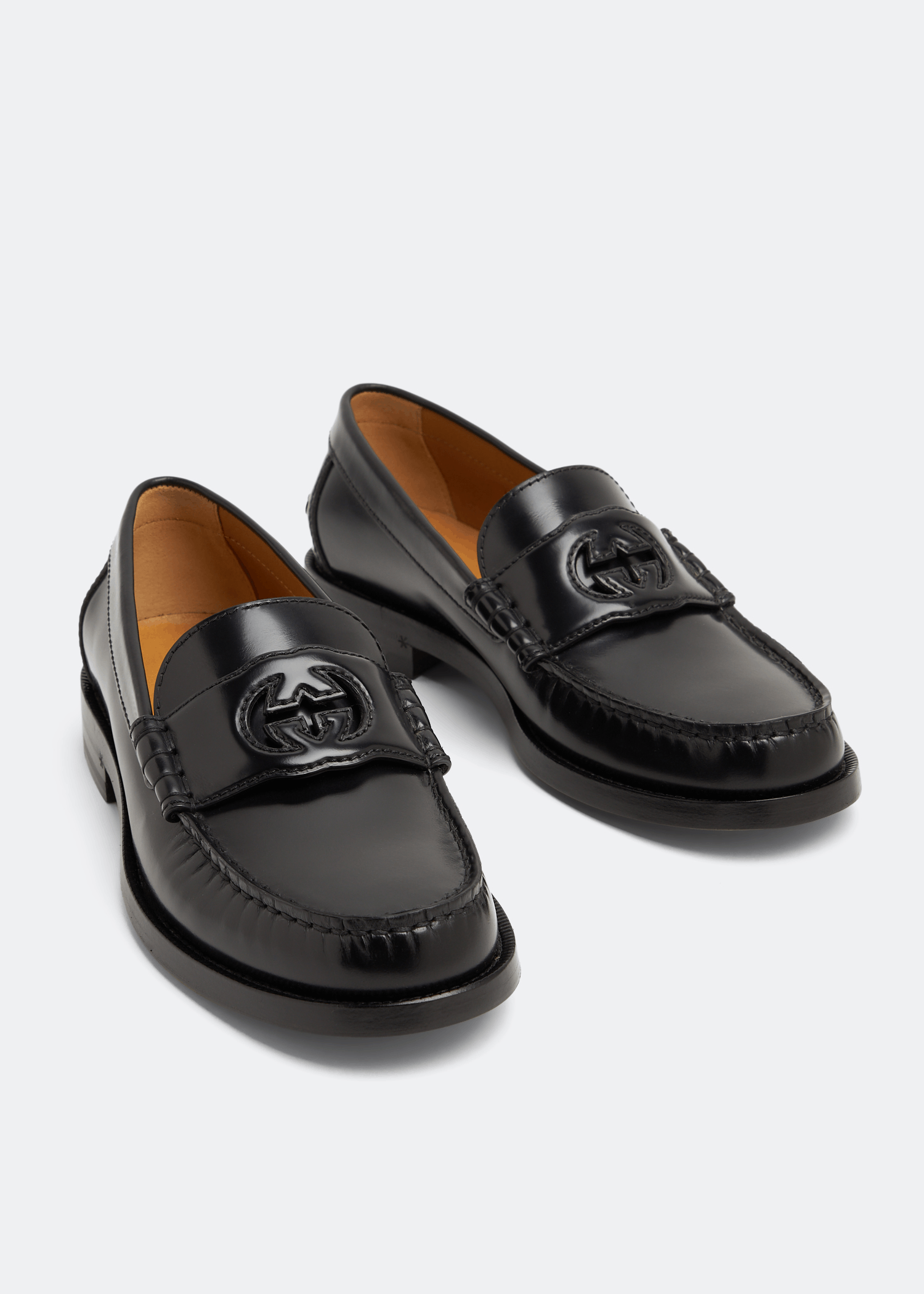 Gucci Gucci Interlocking G Leather Loafers SIZE 39 Size ONE SIZE - 3 Thumbnail