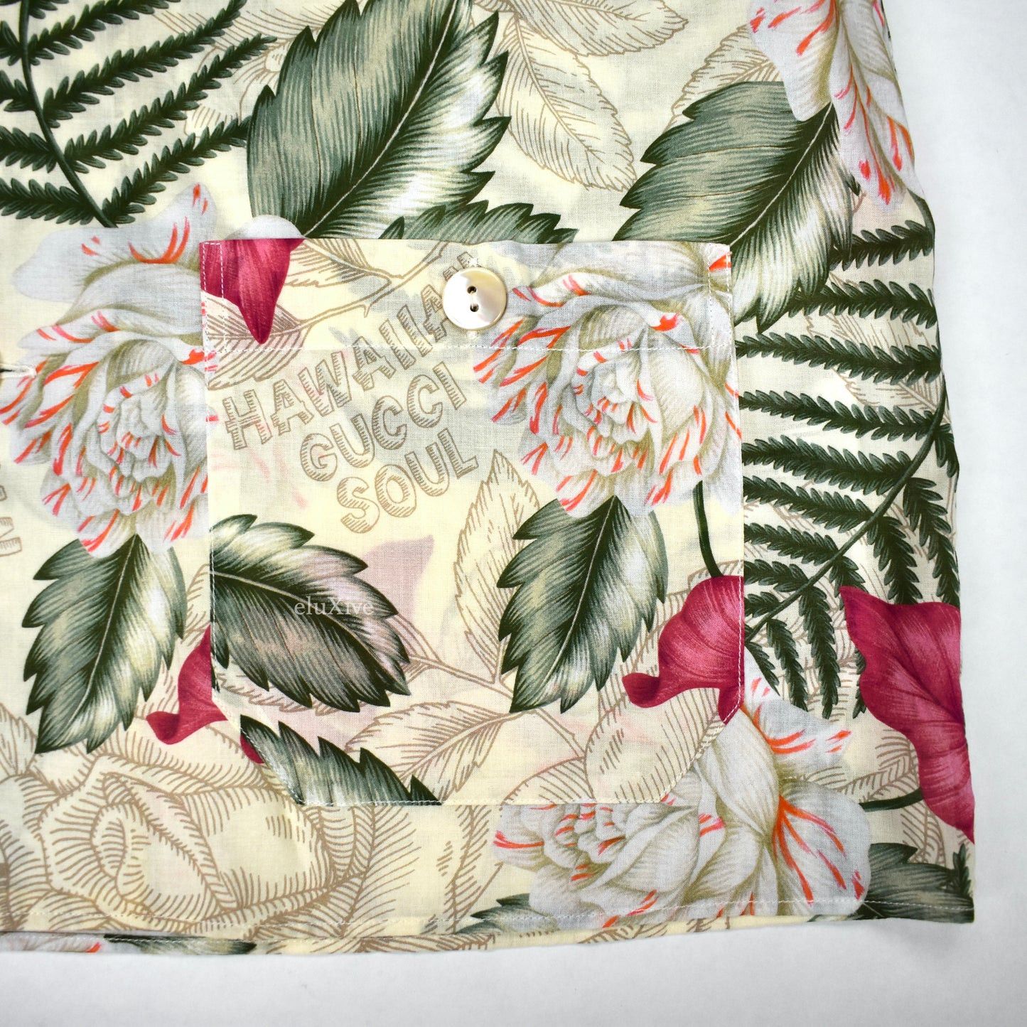 Gucci Gucci Hawaiian Dream Floral Print Button Down Shirt Beige Size US M / EU 48-50 / 2 - 7 Thumbnail