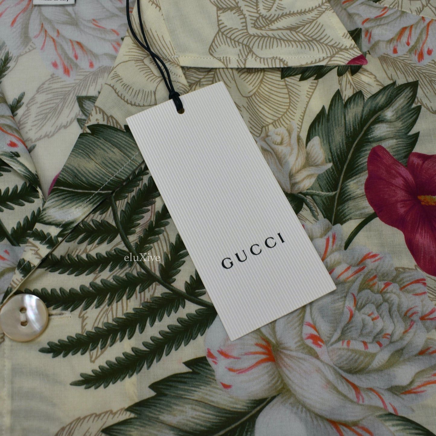 Gucci Gucci Hawaiian Dream Floral Print Button Down Shirt Beige Size US M / EU 48-50 / 2 - 4 Thumbnail