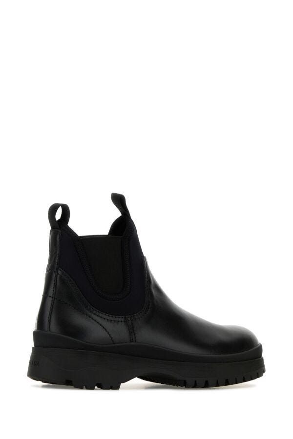 Prada Black Leather Ankle Boots Size US 7.5 / EU 40-41 - 5 Thumbnail