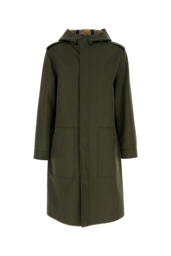 Valentino Army Green Cotton Trench Coat Size US XL / EU 56 / 4 - 3 Thumbnail