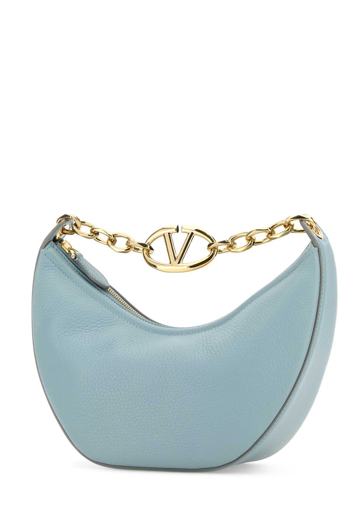 Valentino Light Blue Leather Small Hobo Vlogo Moon Handbag Size ONE SIZE - 2 Thumbnail
