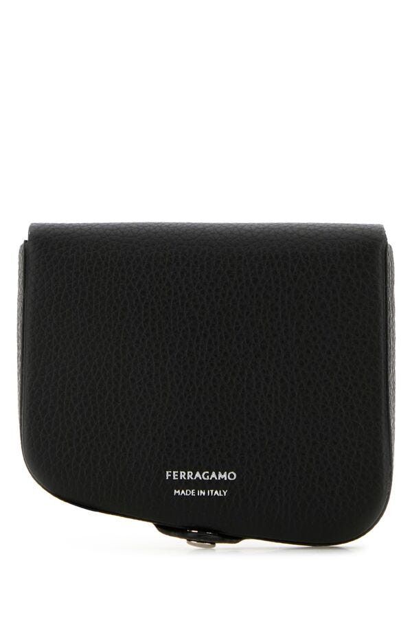 Salvatore Ferragamo Black Leather Coin Purse Size ONE SIZE - 3 Thumbnail