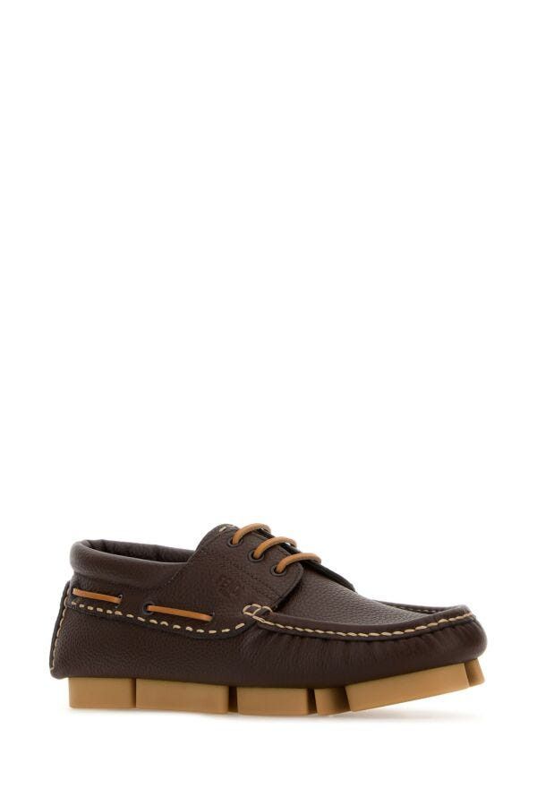 Fendi Chocolate Leather Fendi Deck Loafers Size US 8 / EU 41 - 4 Thumbnail