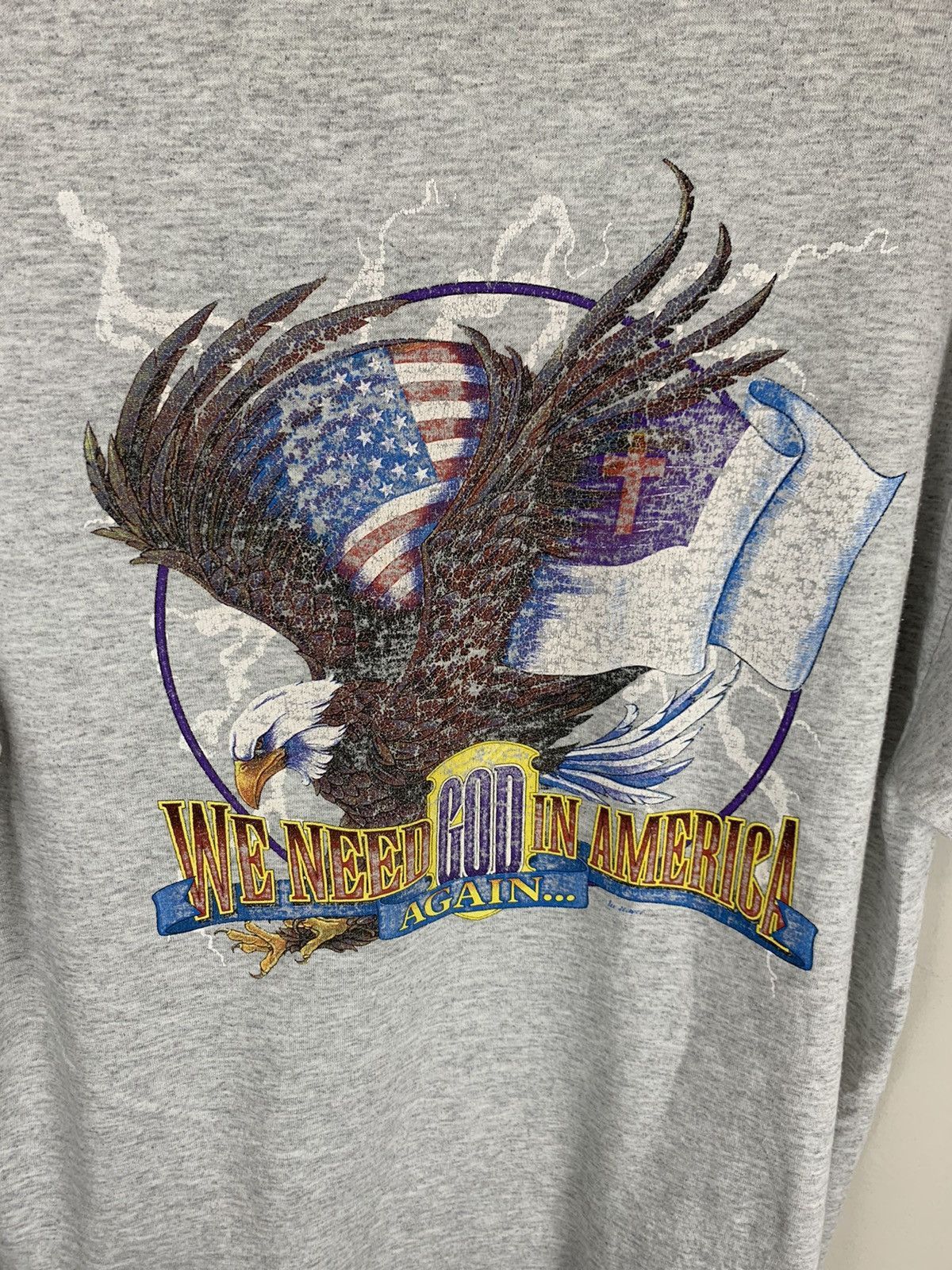 Vintage Vintage We Need God in America Tee Size US XL / EU 56 / 4 - 2 Thumbnail