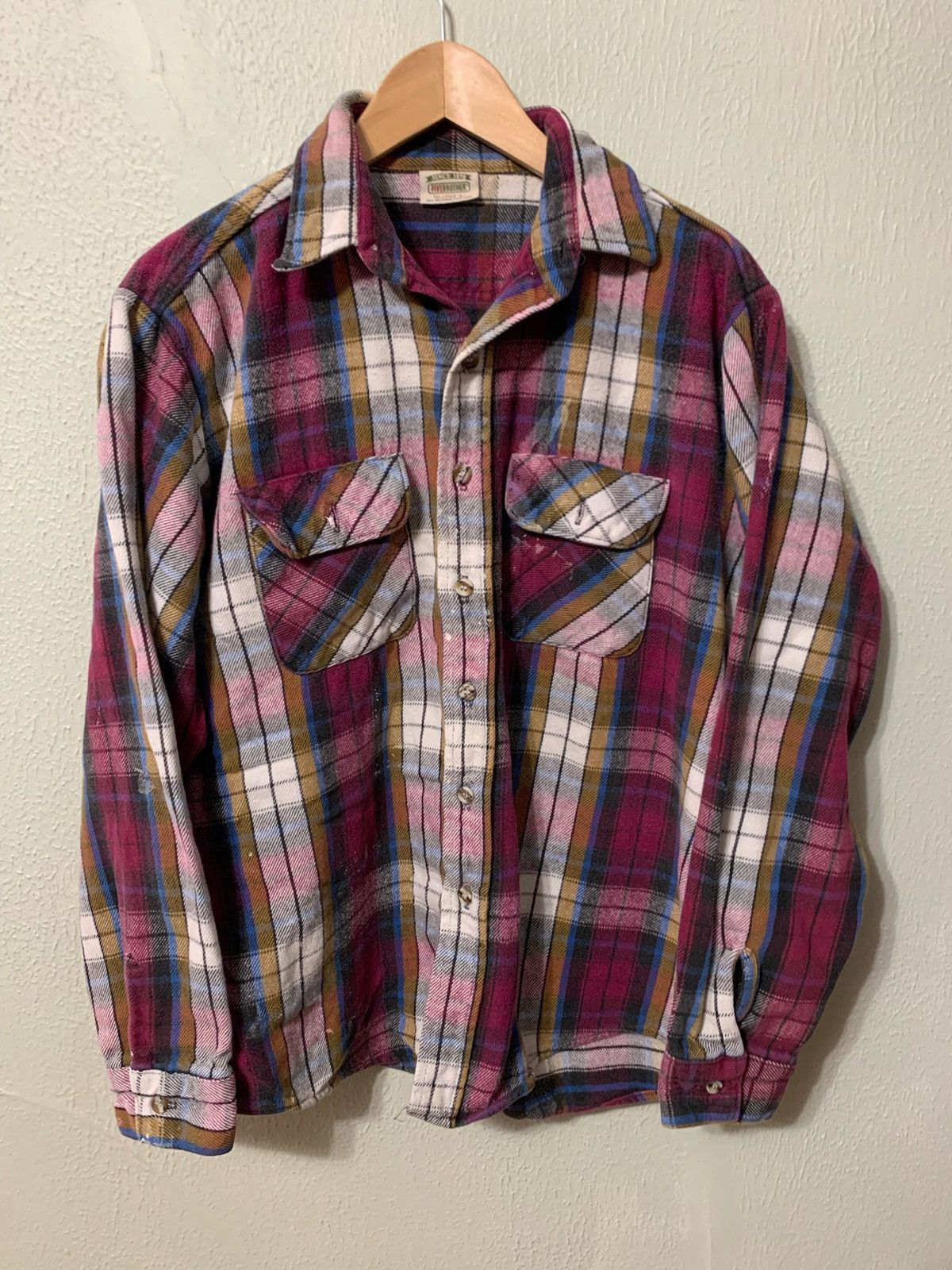 Vintage Vintage Flannel 1980s Five Brother Paint Distressed Flannel Shirt Size US L / EU 52-54 / 3 - 6 Thumbnail