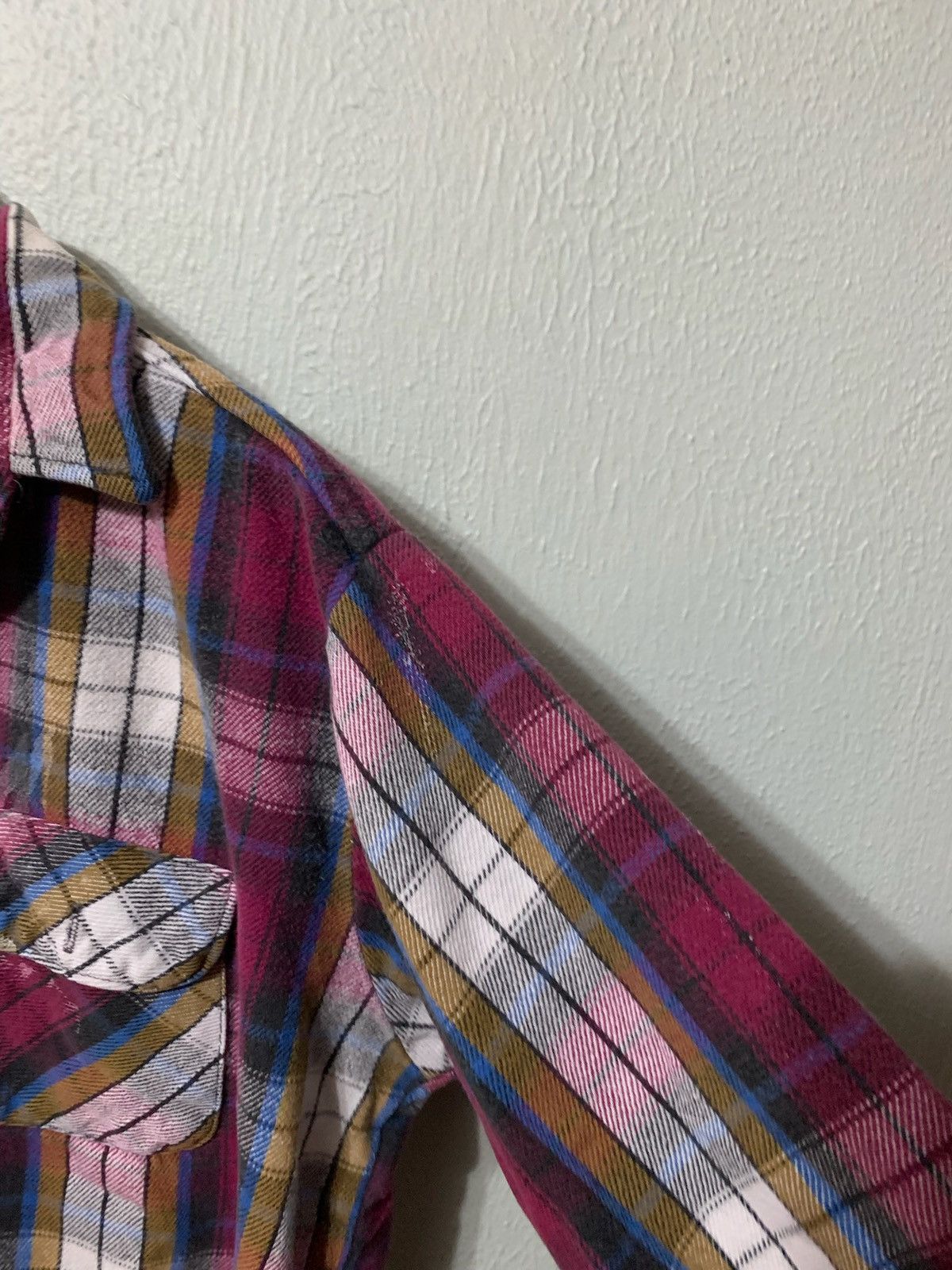 Vintage Vintage Flannel 1980s Five Brother Paint Distressed Flannel Shirt Size US L / EU 52-54 / 3 - 3 Thumbnail