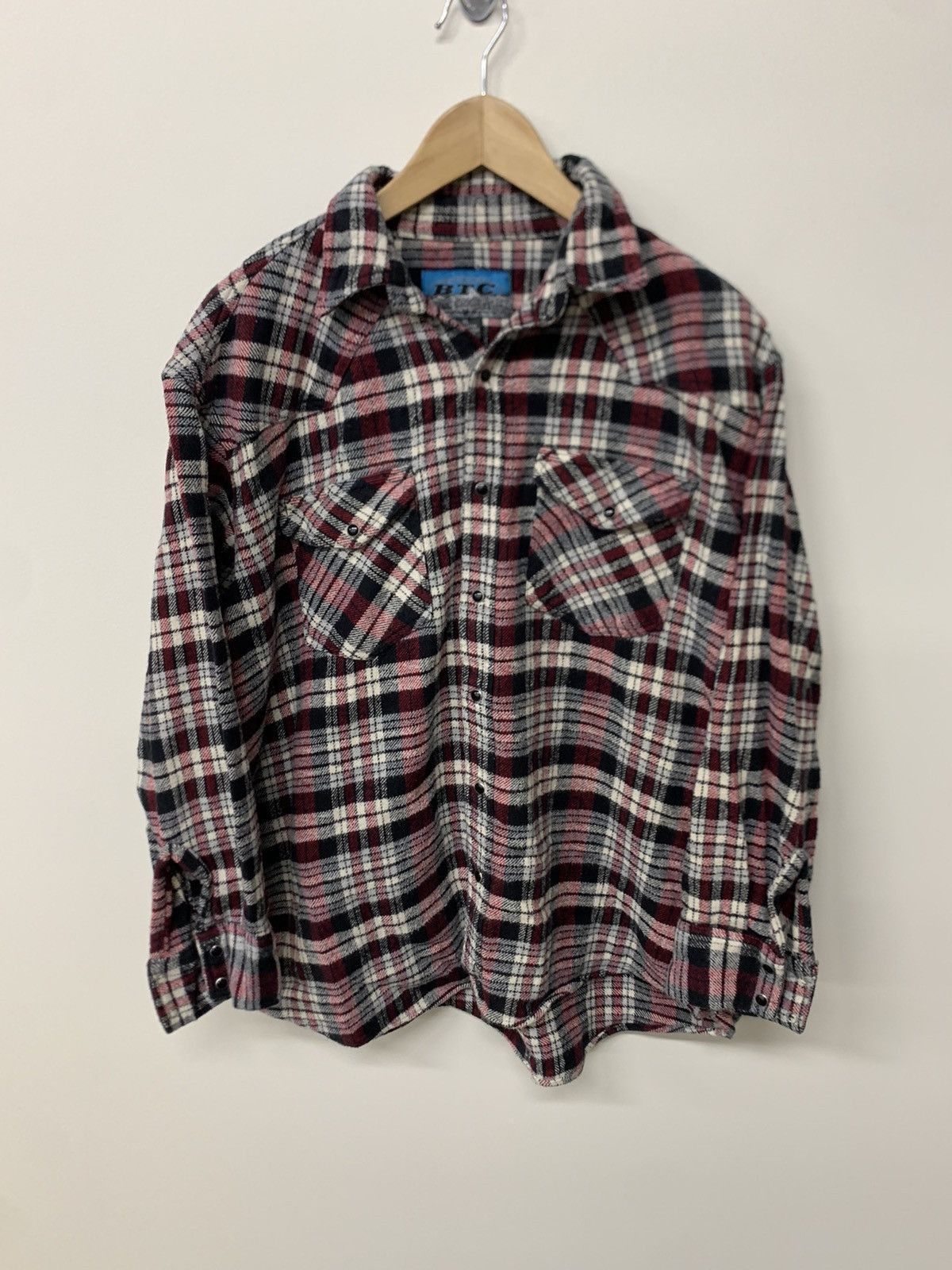 Vintage Vintage Flannel Red White Check Flannel Size US XL / EU 56 / 4 - 2 Thumbnail
