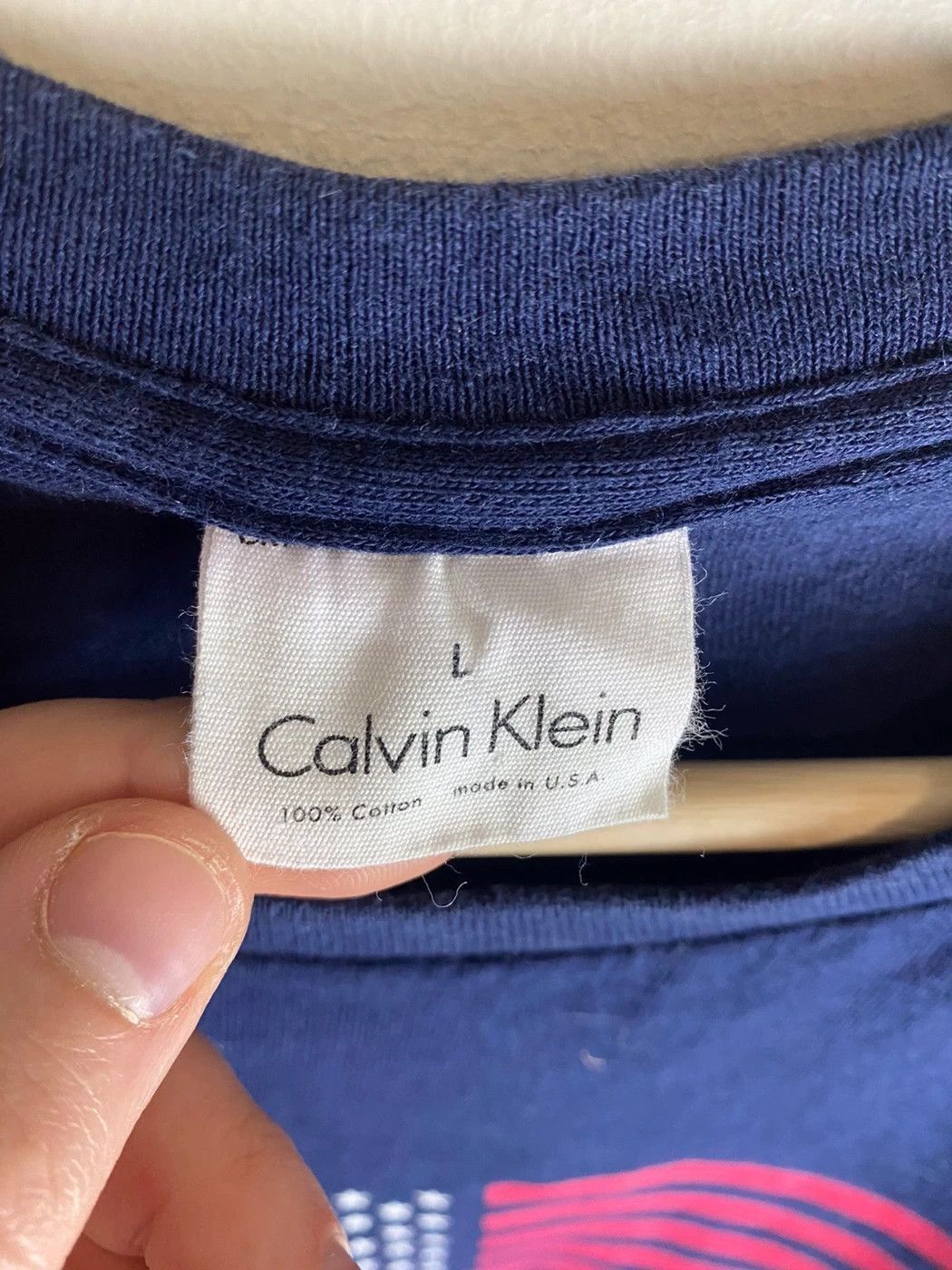 Calvin Klein × Vintage Vintage Calvin Klein American Flag T-Shirt Size US L / EU 52-54 / 3 - 2 Thumbnail