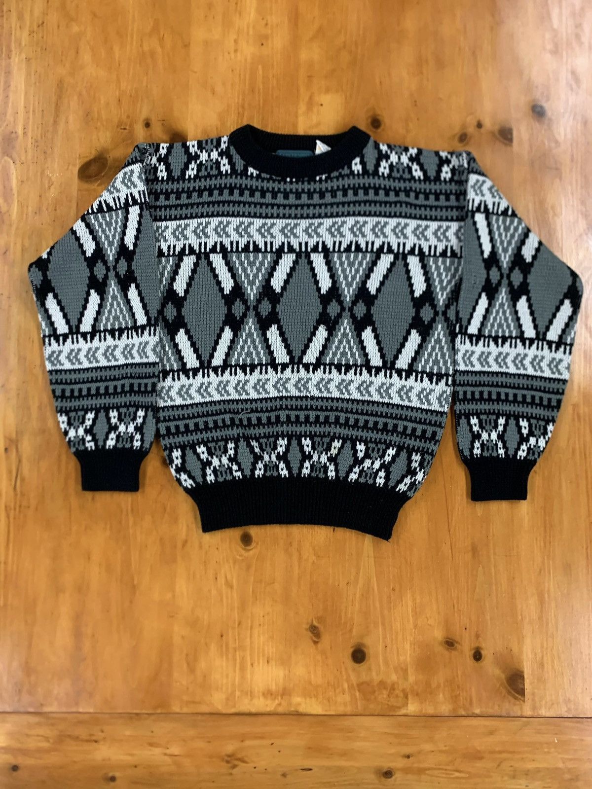 Vintage Vintage Monochrome Hourglass Knit Sweater Size US S / EU 44-46 / 1 - 3 Thumbnail